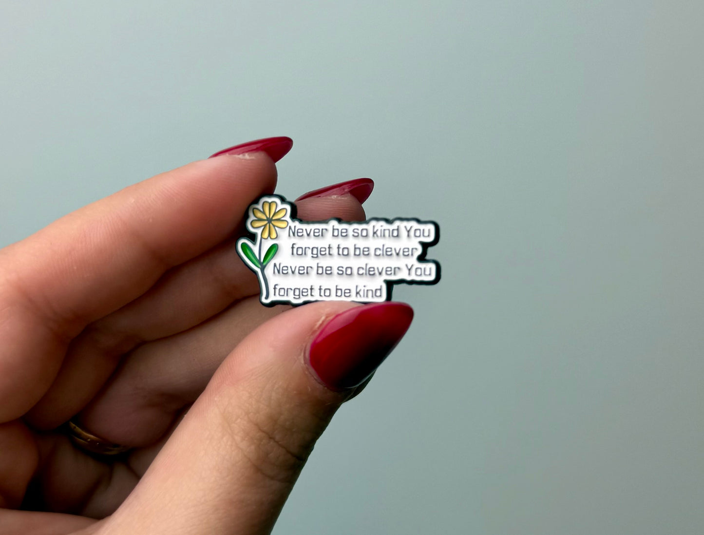 Kind clever enamel pin