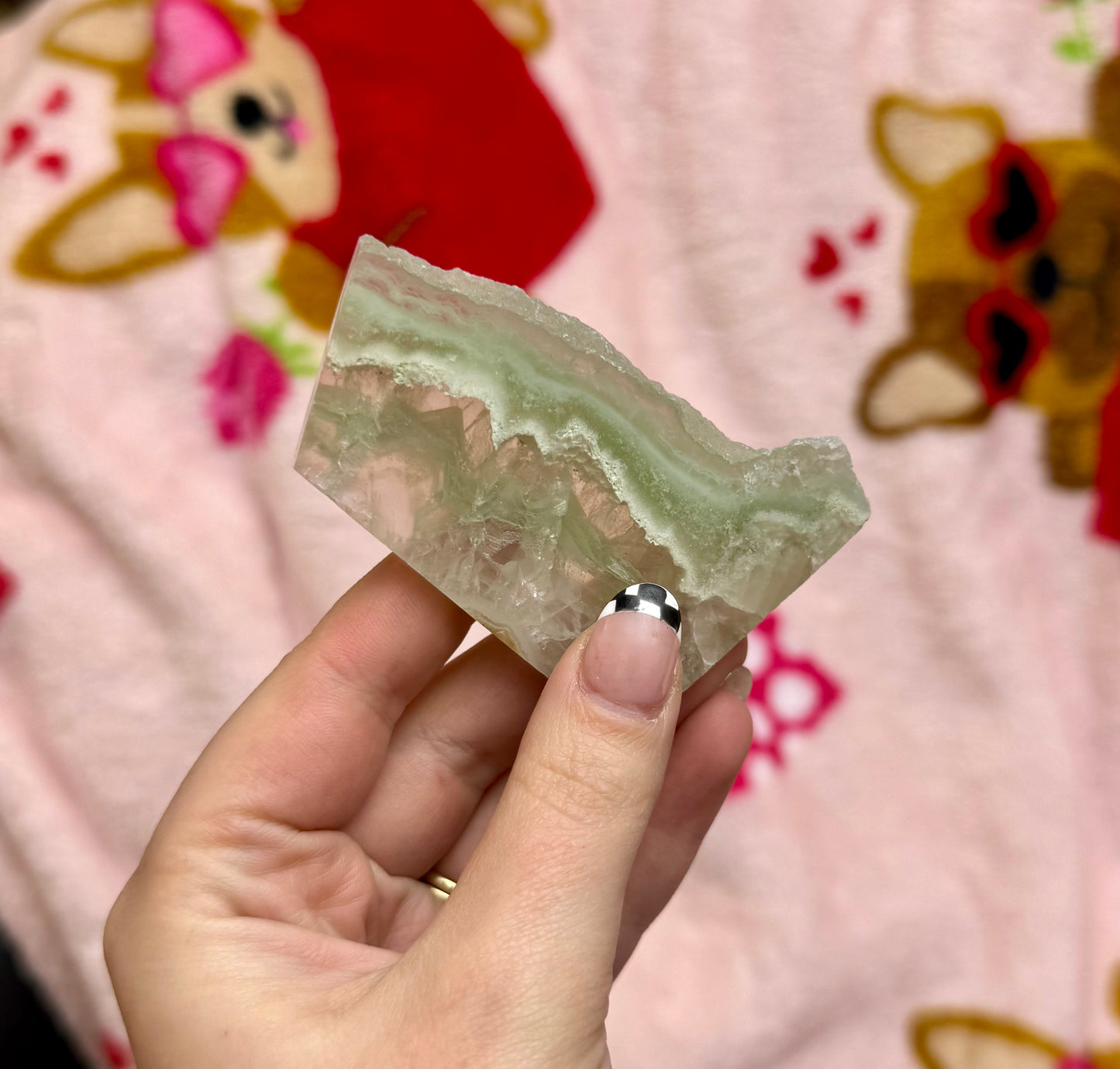 Fluorite slab half raw