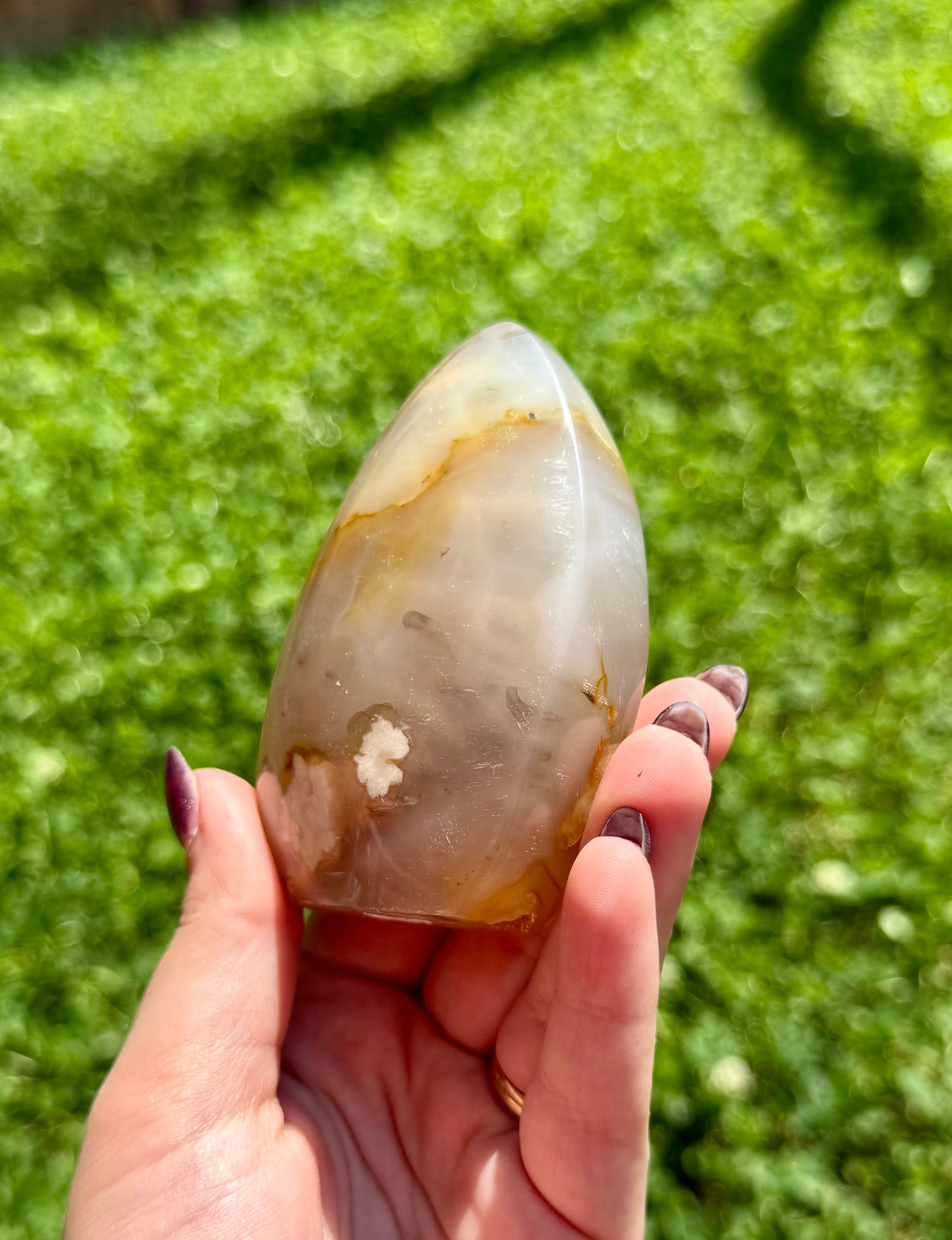 Flower agate tear freeform