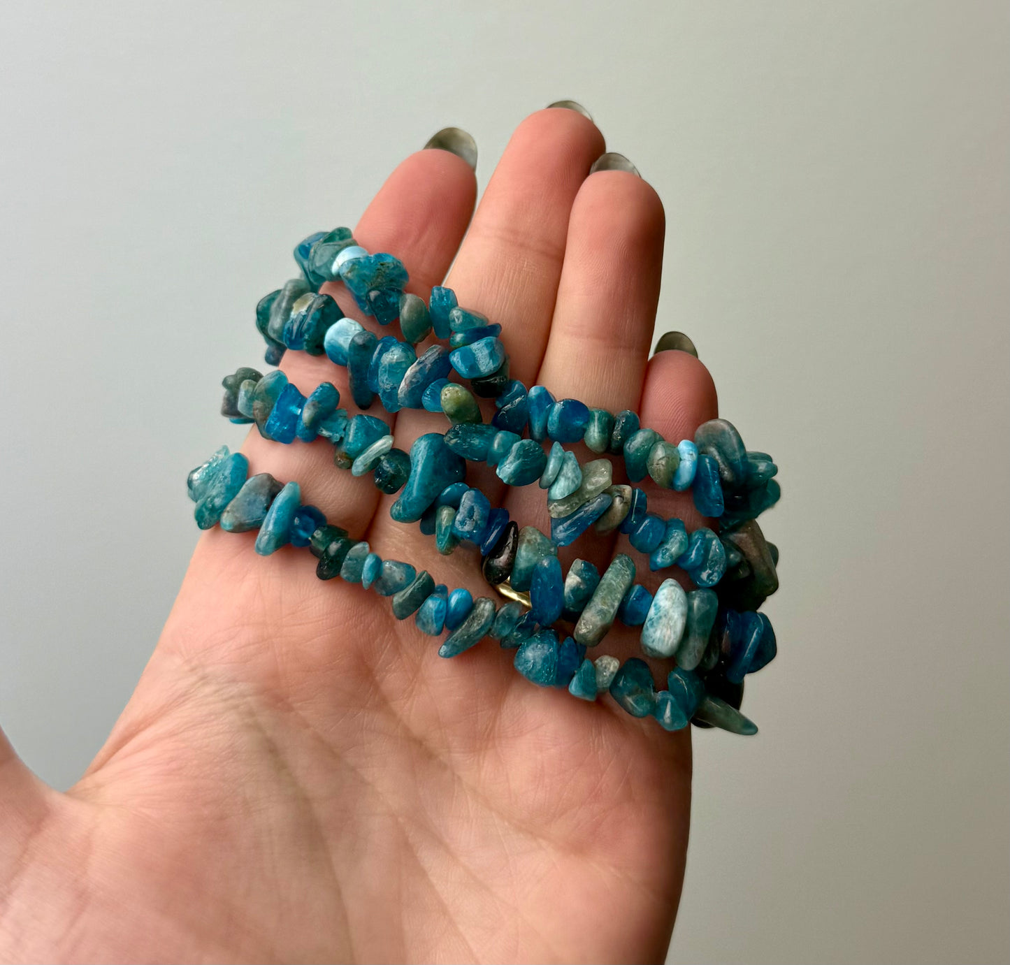 Blue apatite chip bracelets