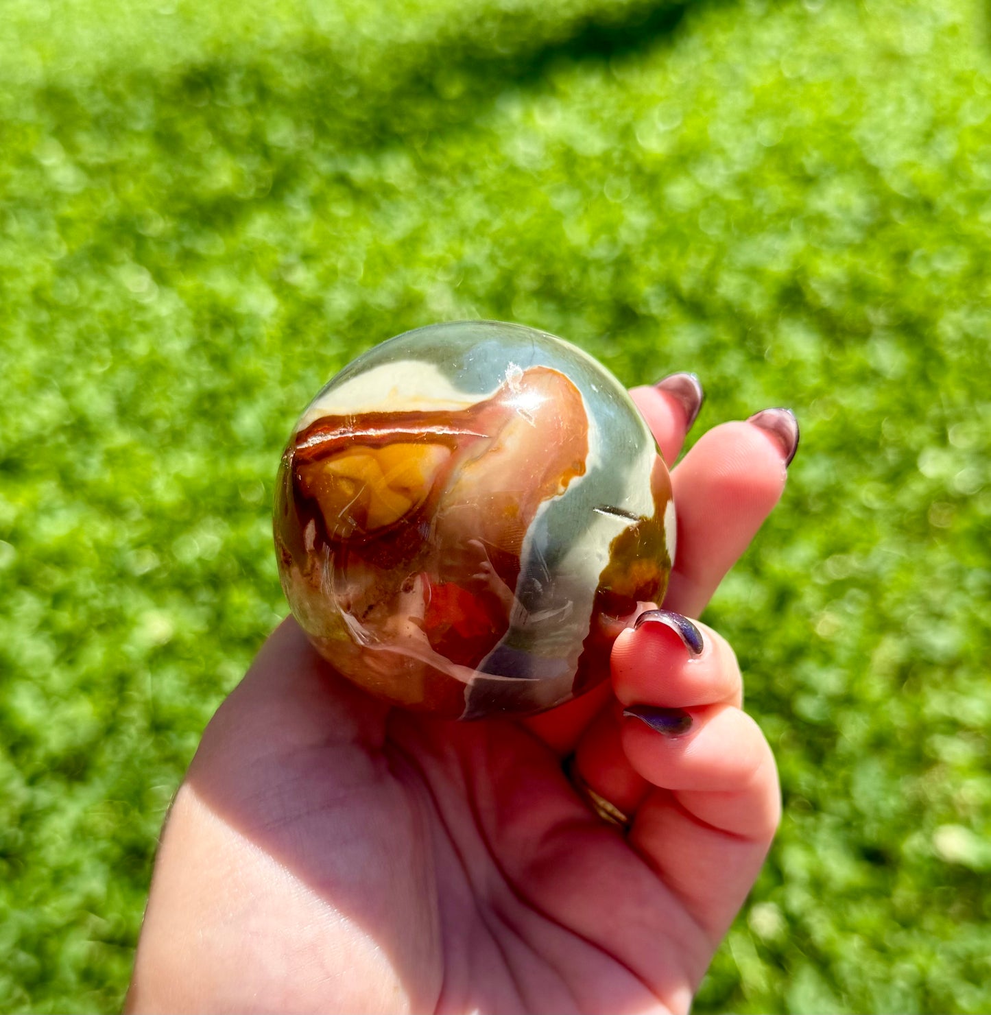 Polychrome jasper sphere