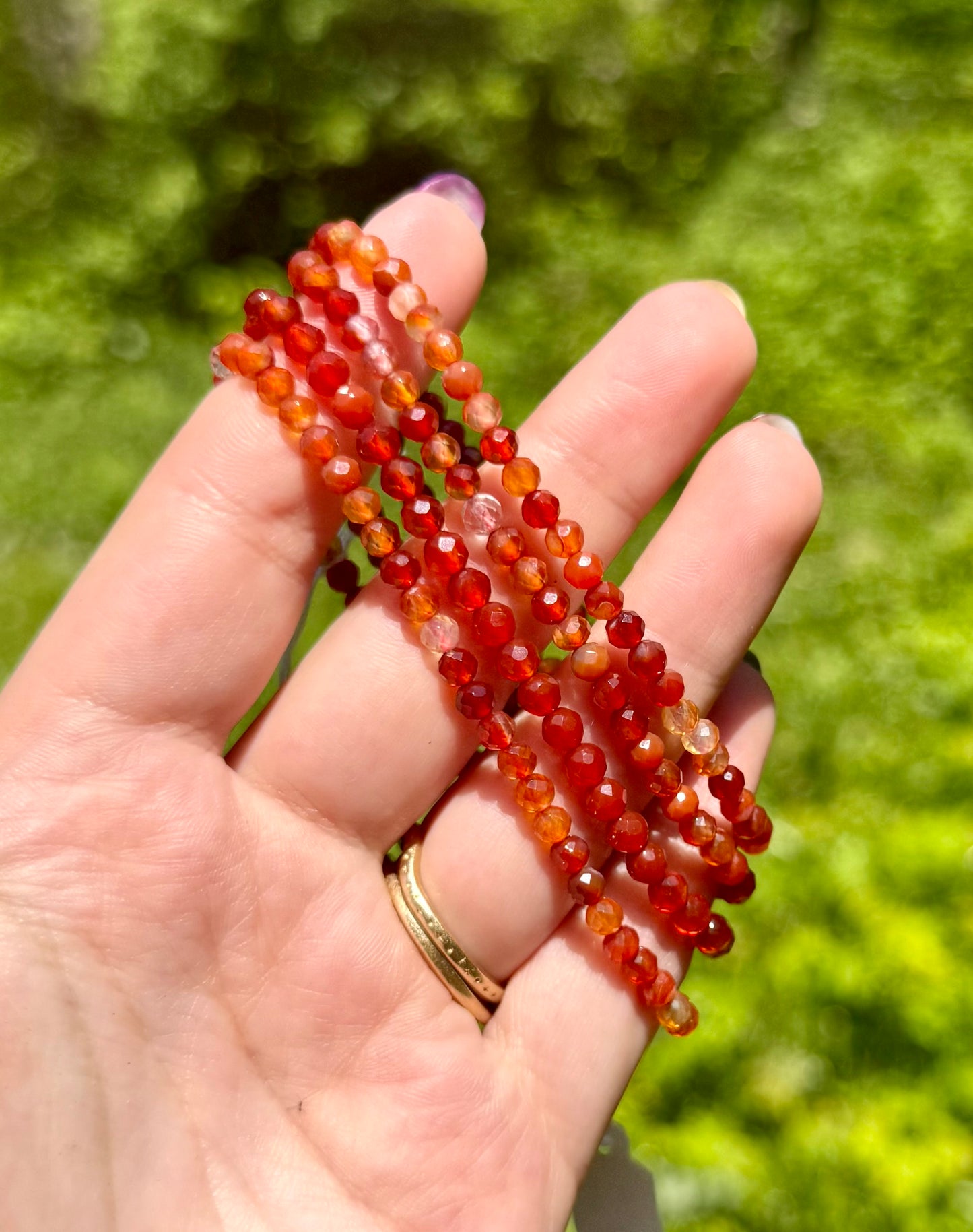 4mm faceted carnelian bracelets