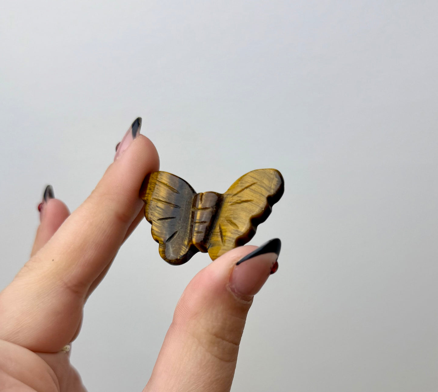 Tigers eye butterfly carving