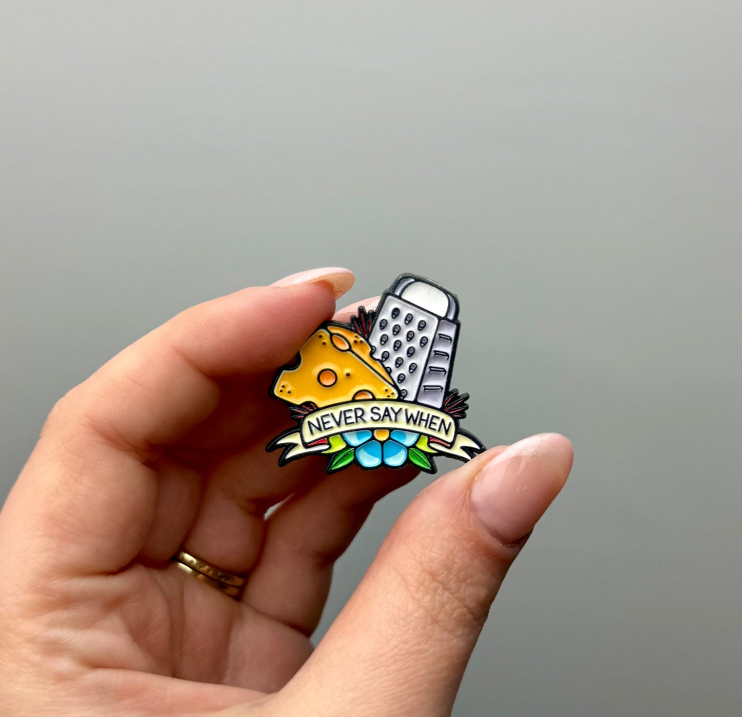 Cheese enamel pin