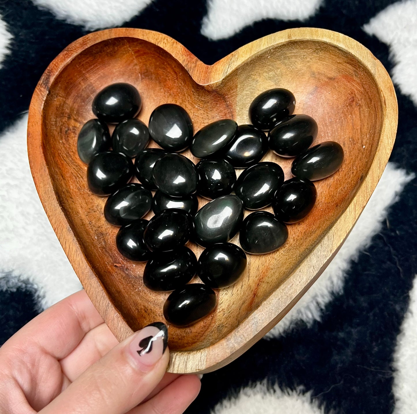Rainbow obsidian tumbles