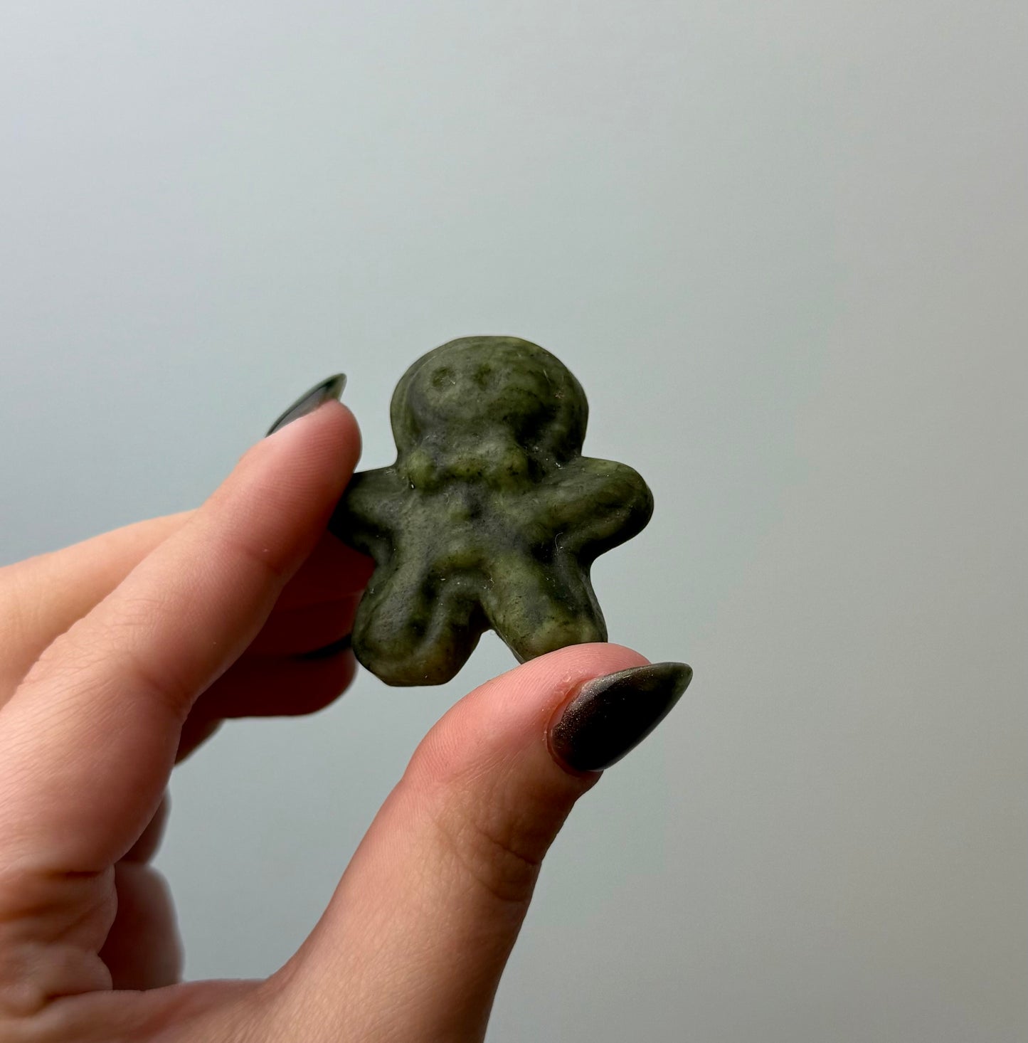Jade gingerbread man carving