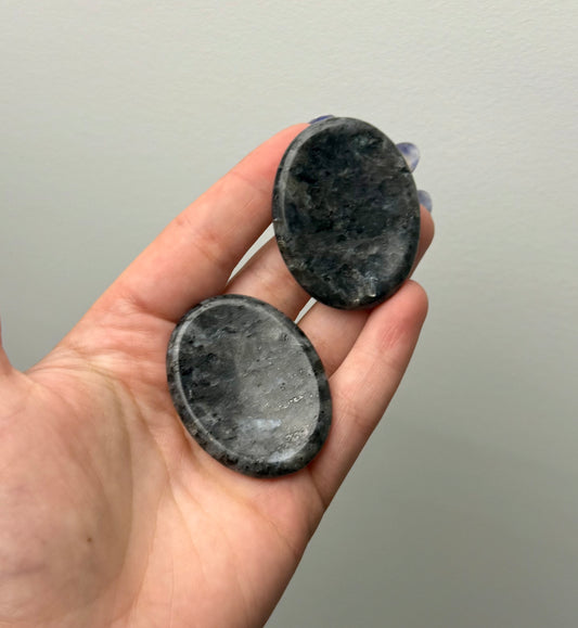 Larvikite worry stones