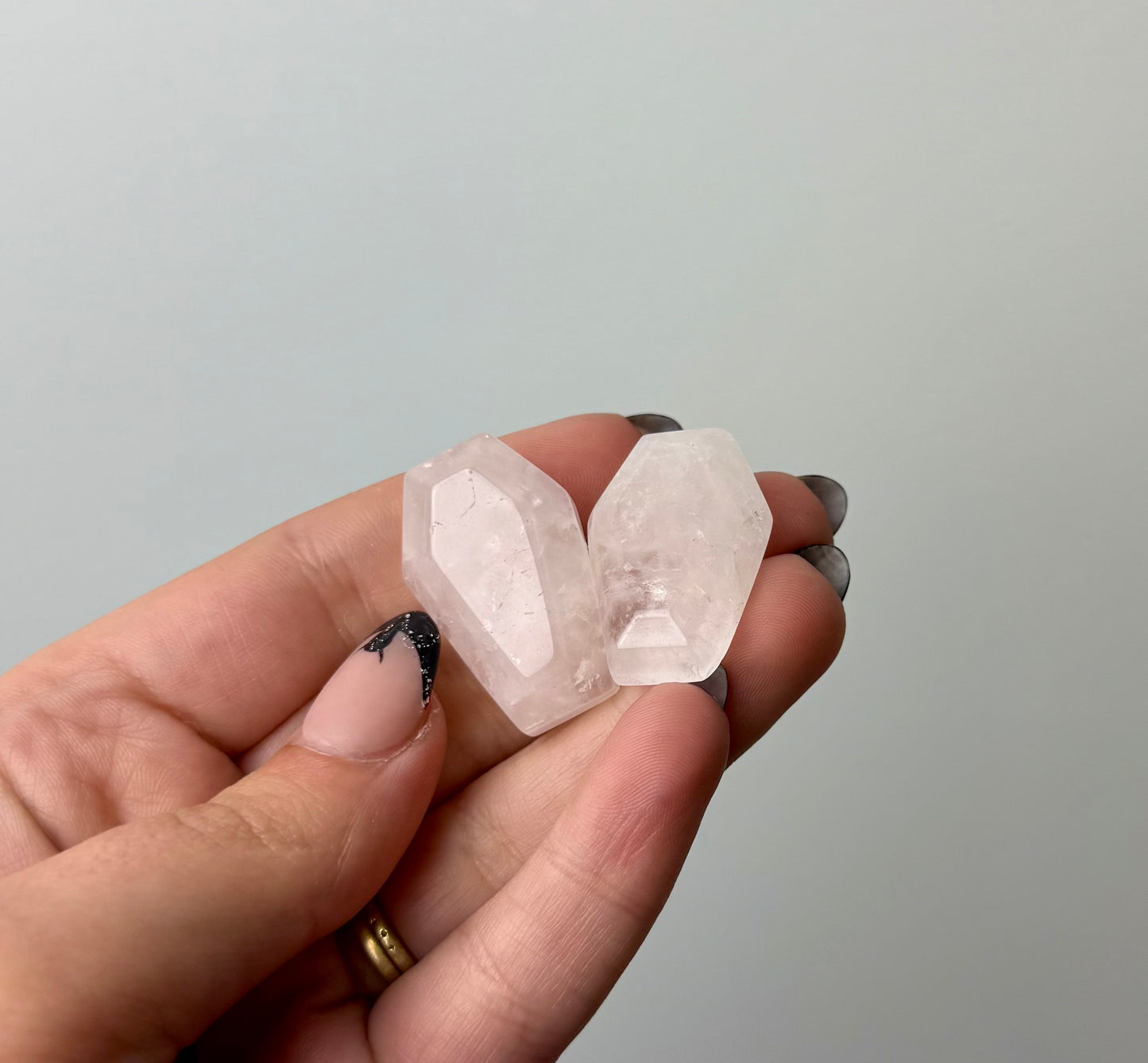 Quartz coffin carvings