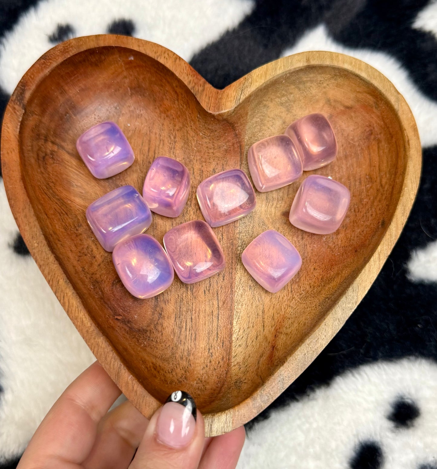 Man made pink opalite cubes