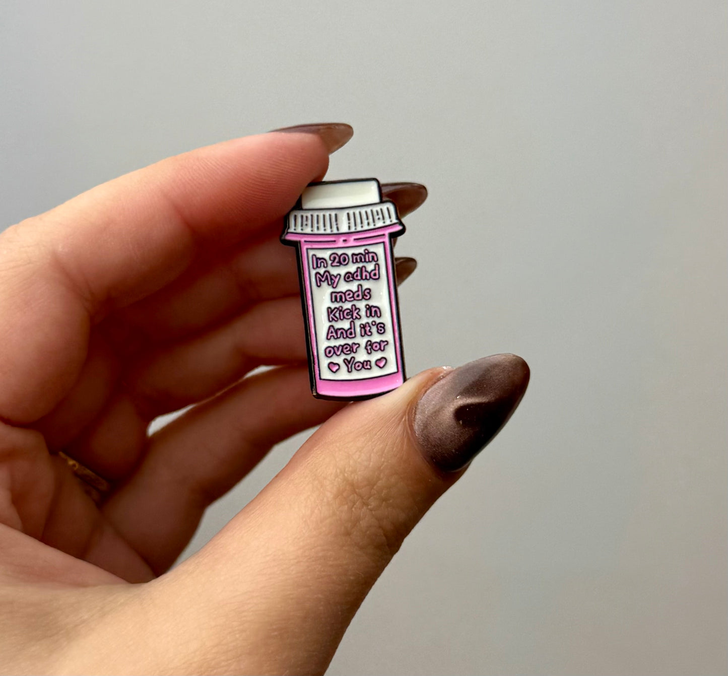 ADHD meds enamel pin