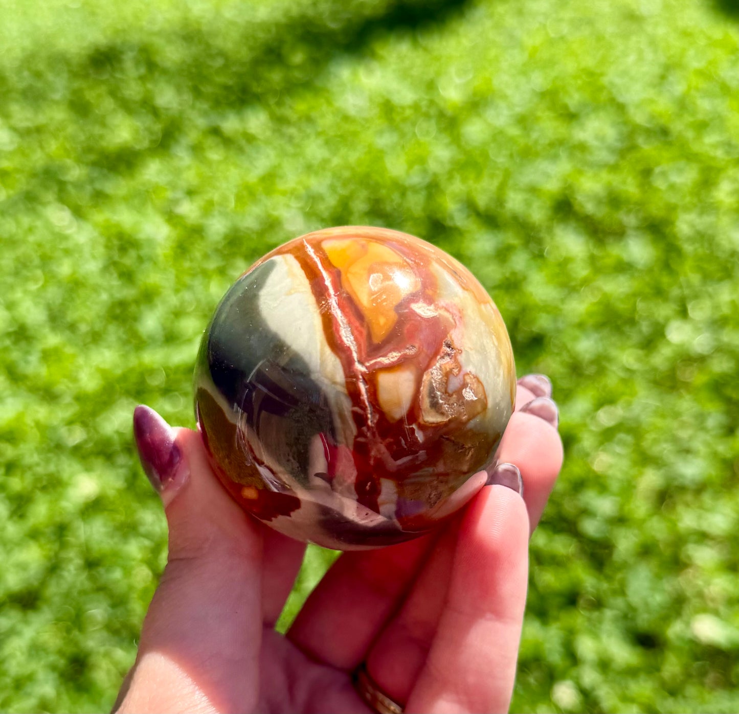 Polychrome jasper sphere