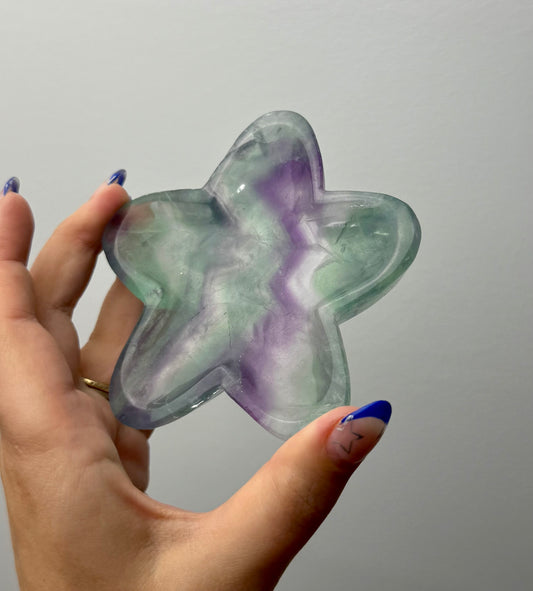 Fluorite star bowl