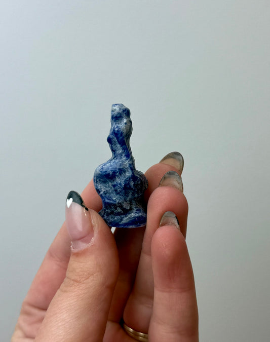 Sodalite mermaid carving