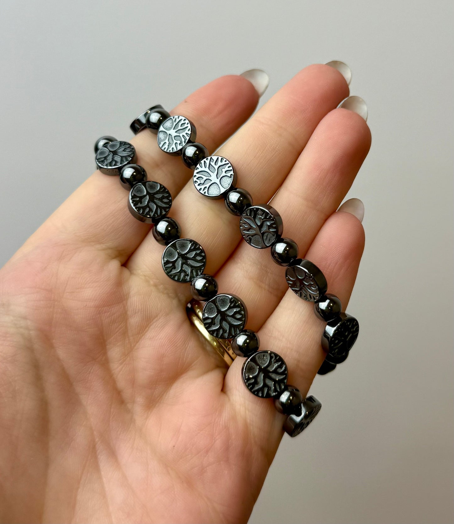 Hematite tree bracelets