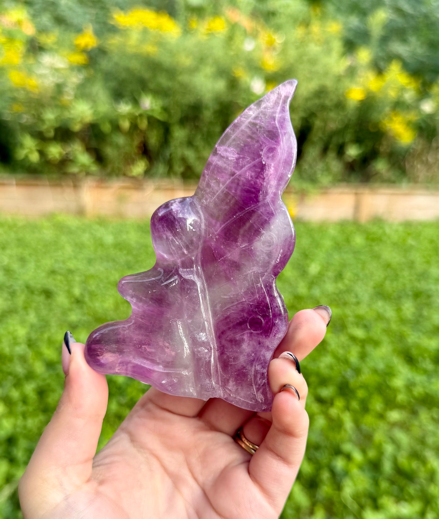Fluorite fairy carving