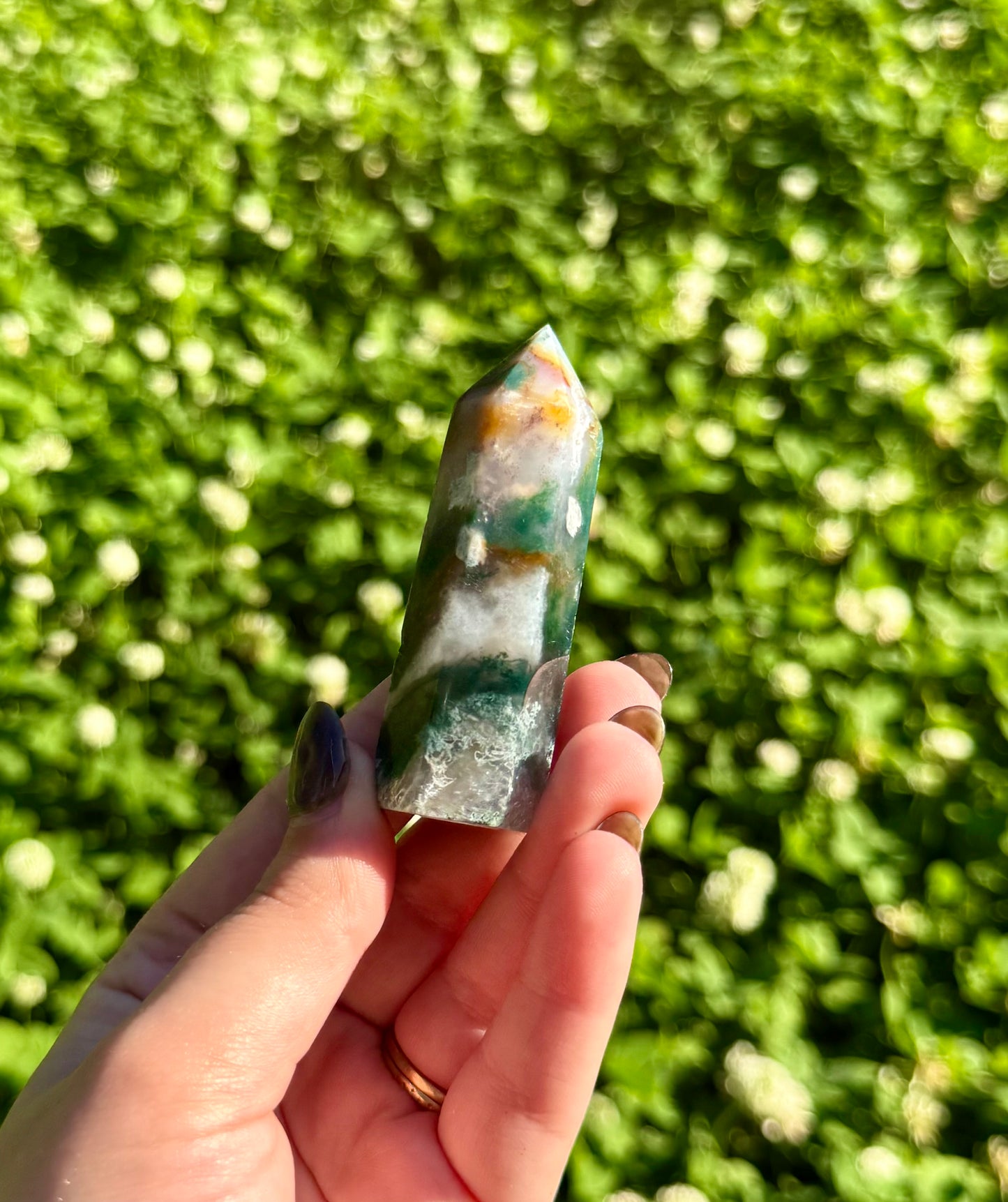 Moss agate tower
