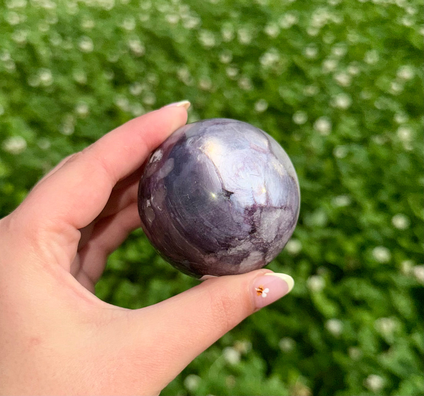 Gem lepidolite/purple mica sphere