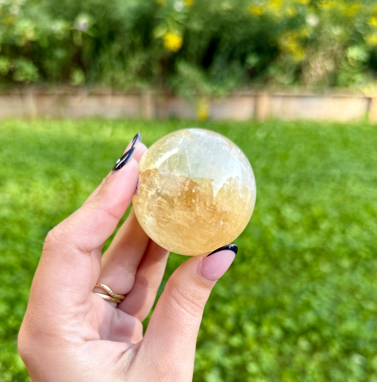 Honey calcite sphere