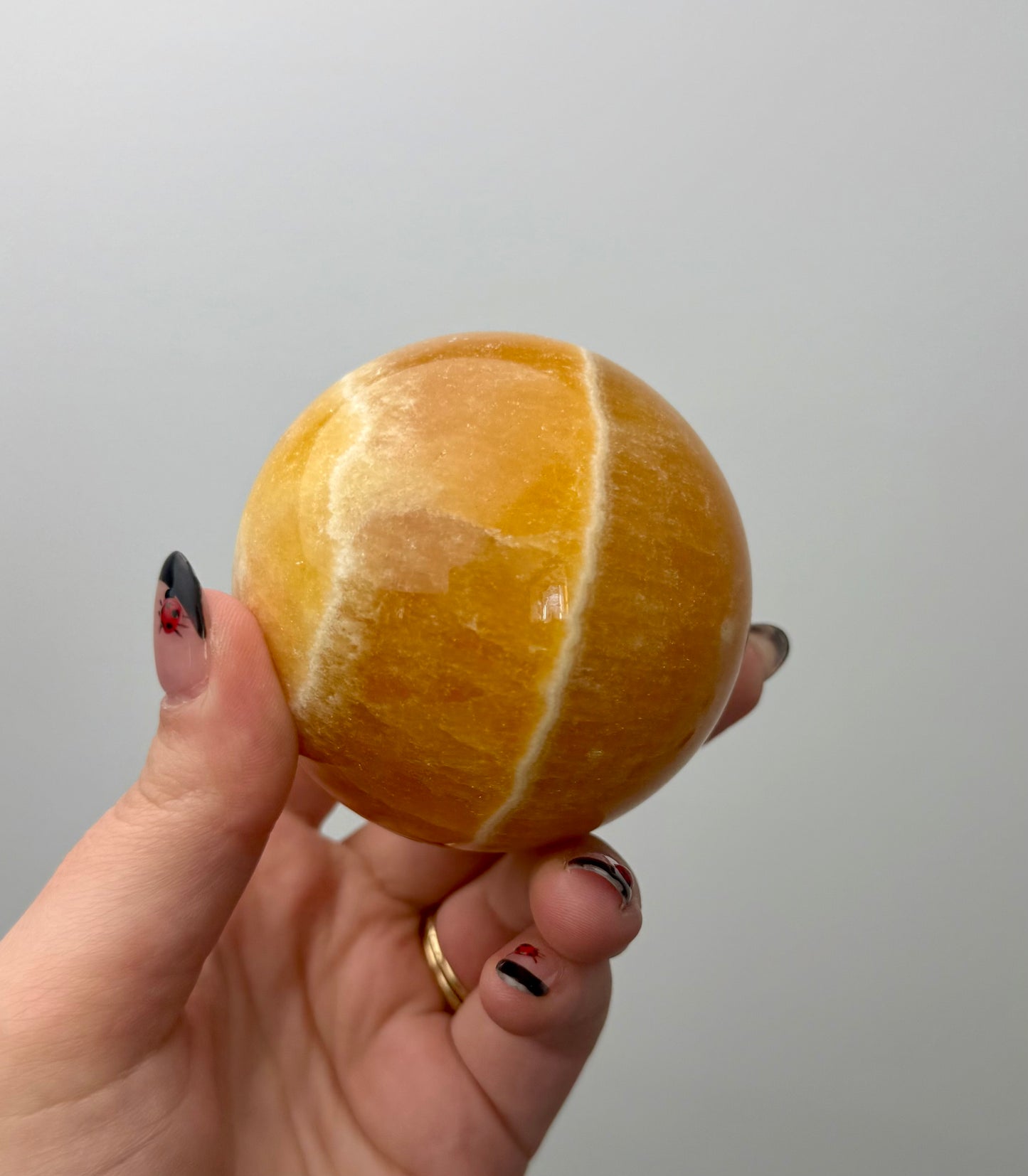 Orange calcite sphere