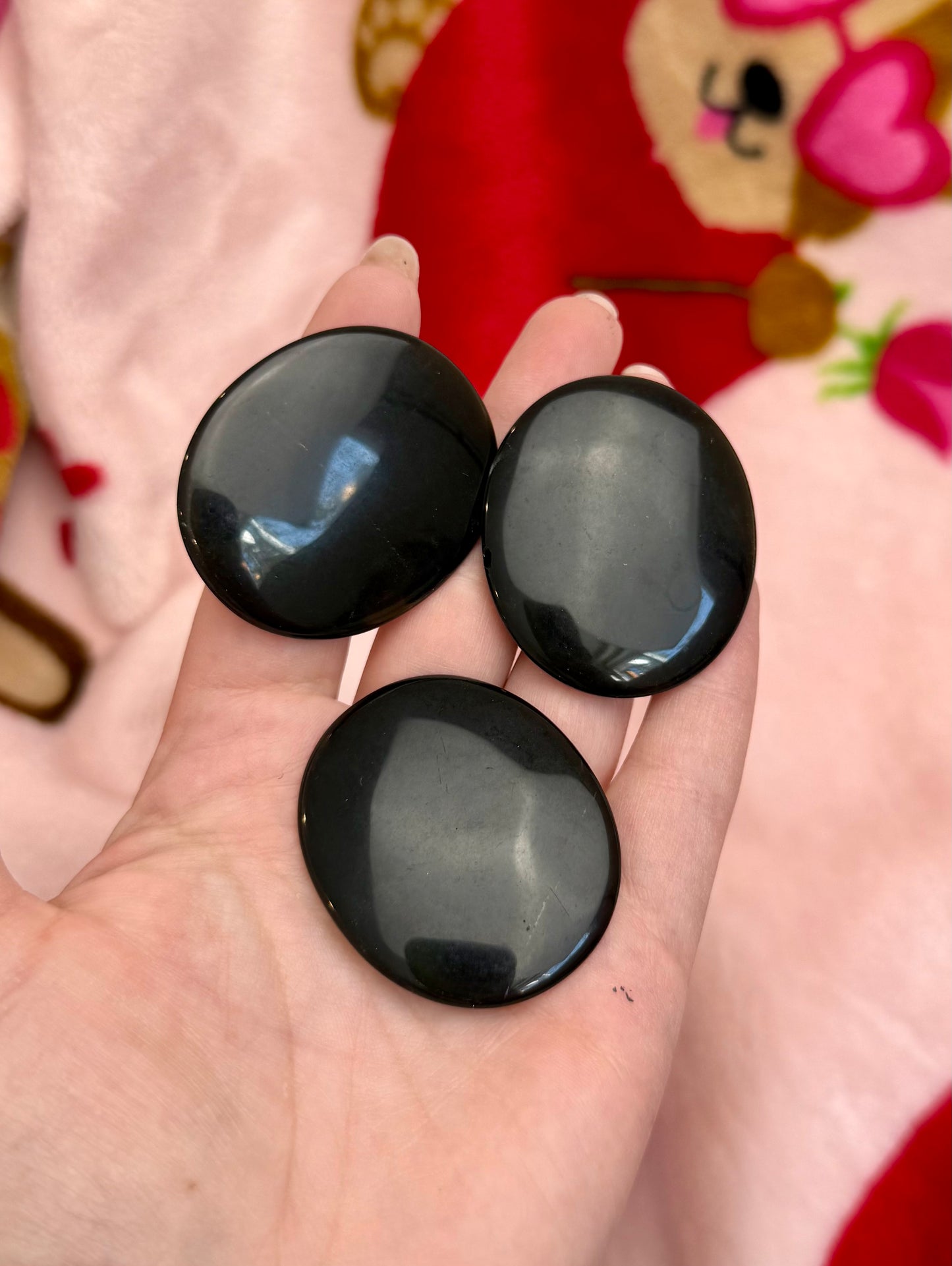 Black obsidian flat stones