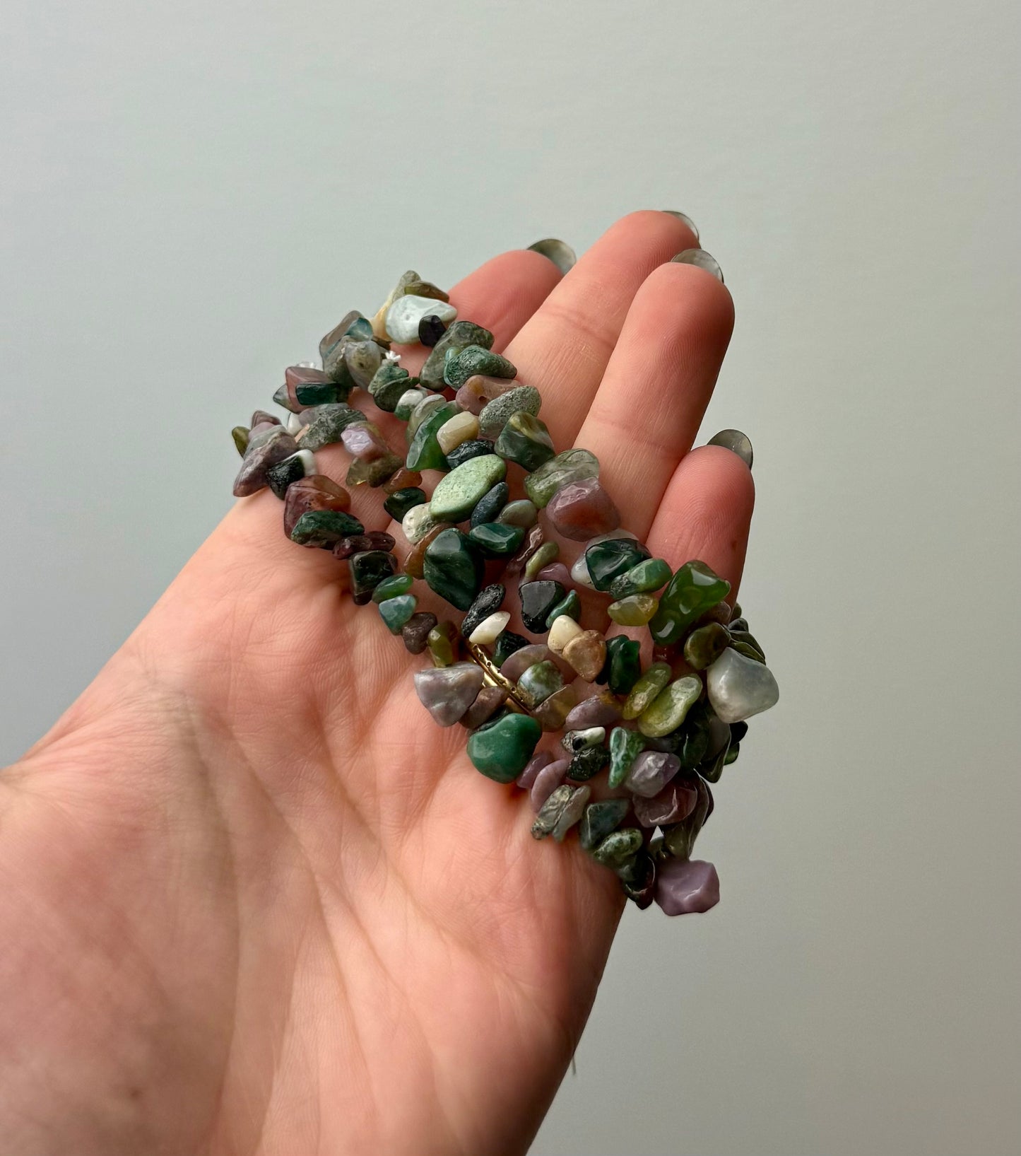 Ocean jasper moss agate chip bracelets