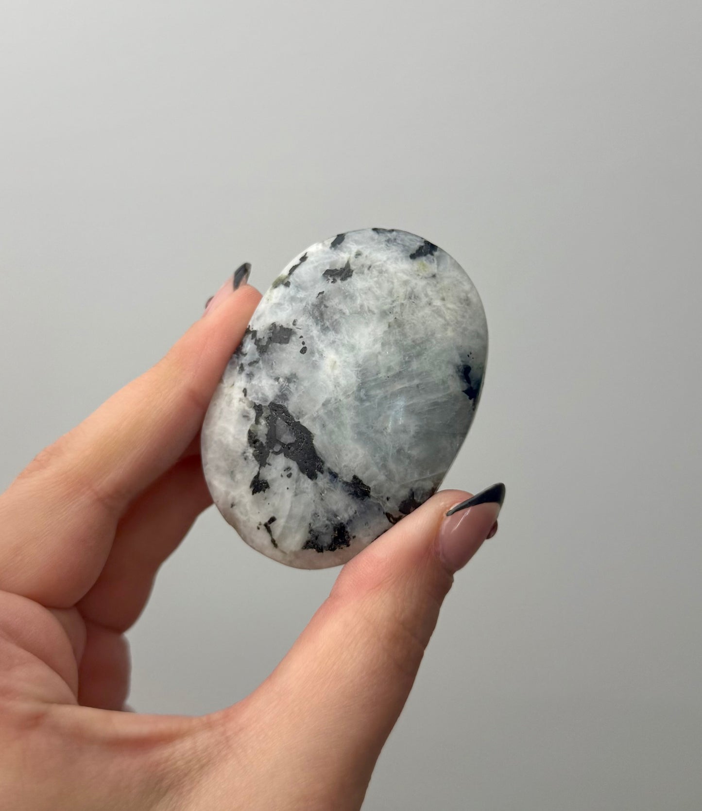 Rainbow moonstone palm stone