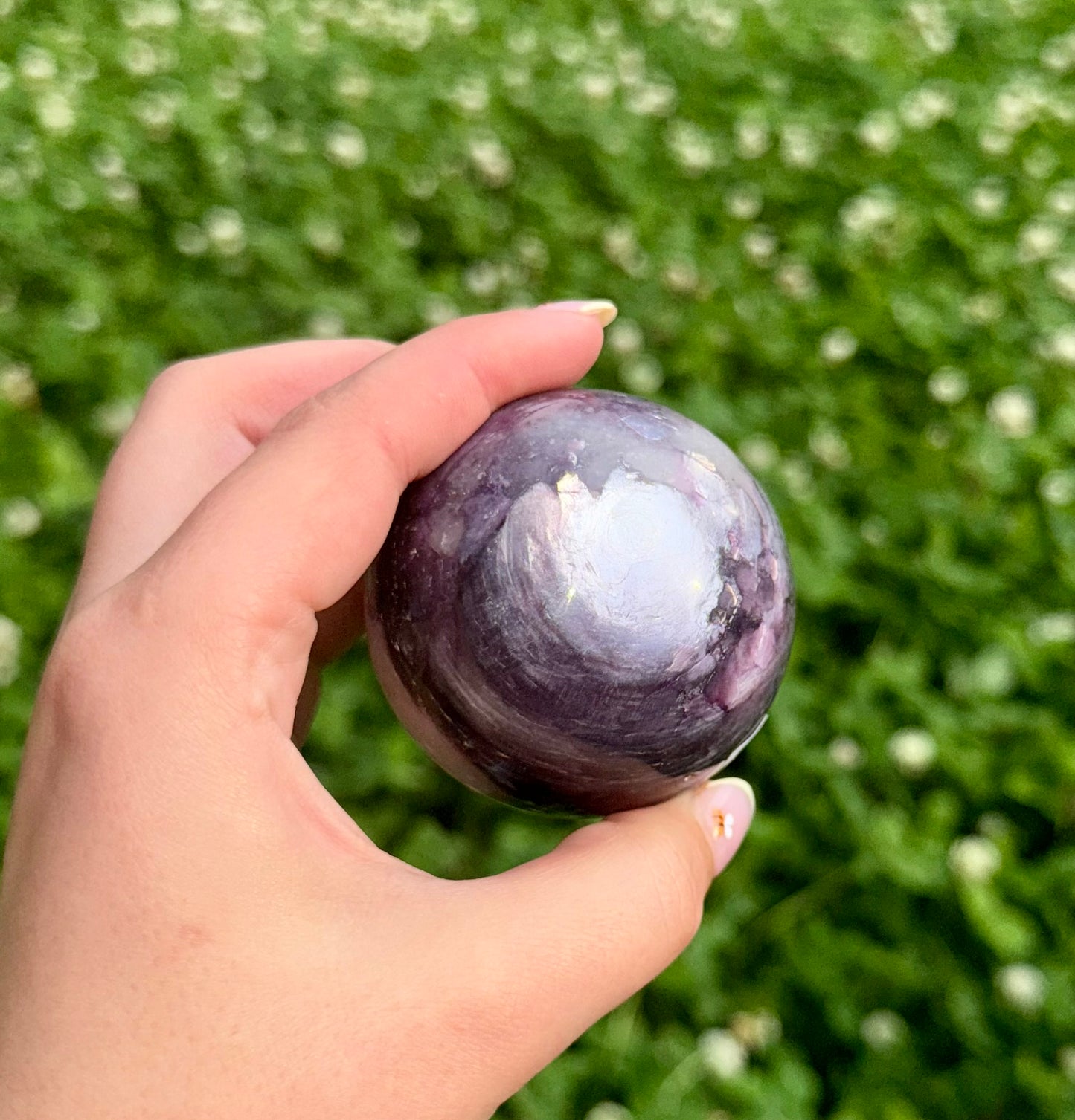 Gem lepidolite/purple mica sphere