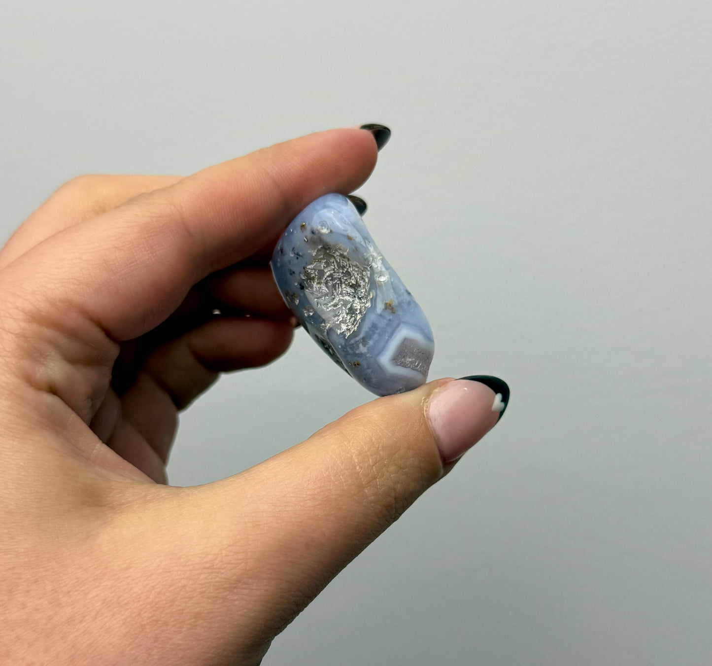 Blue lace agate tumble