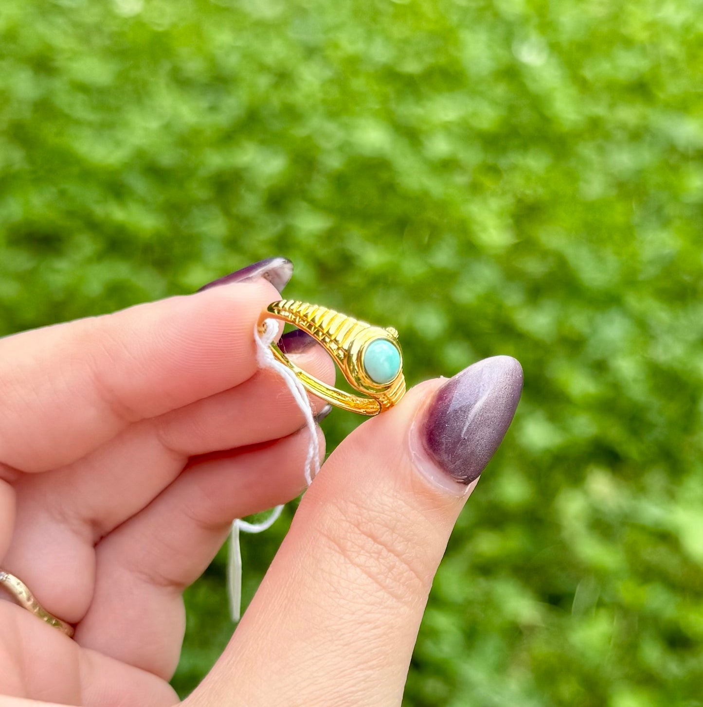 Amazonite adjustable ring
