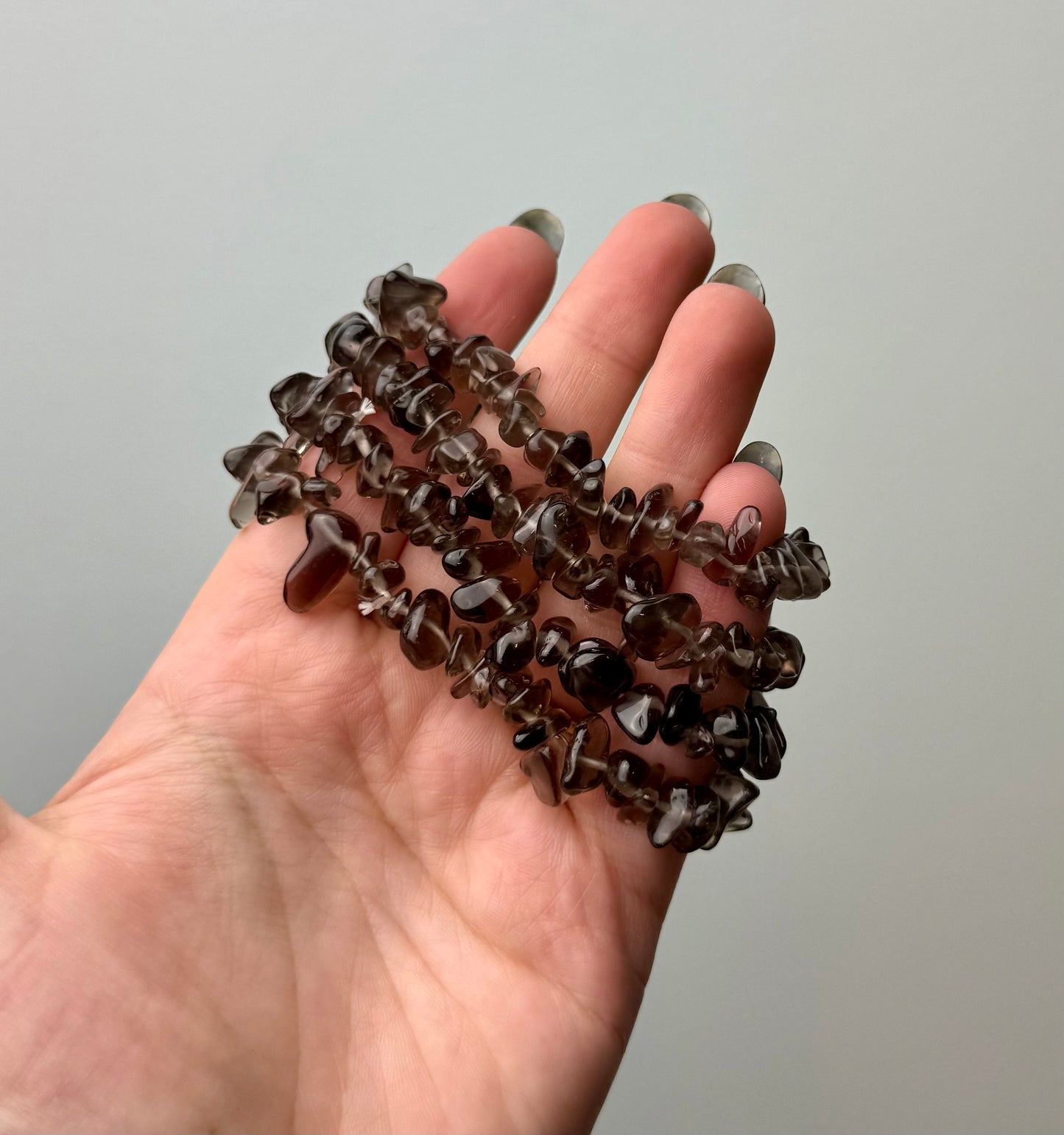 Smoky Quartz chip bracelets