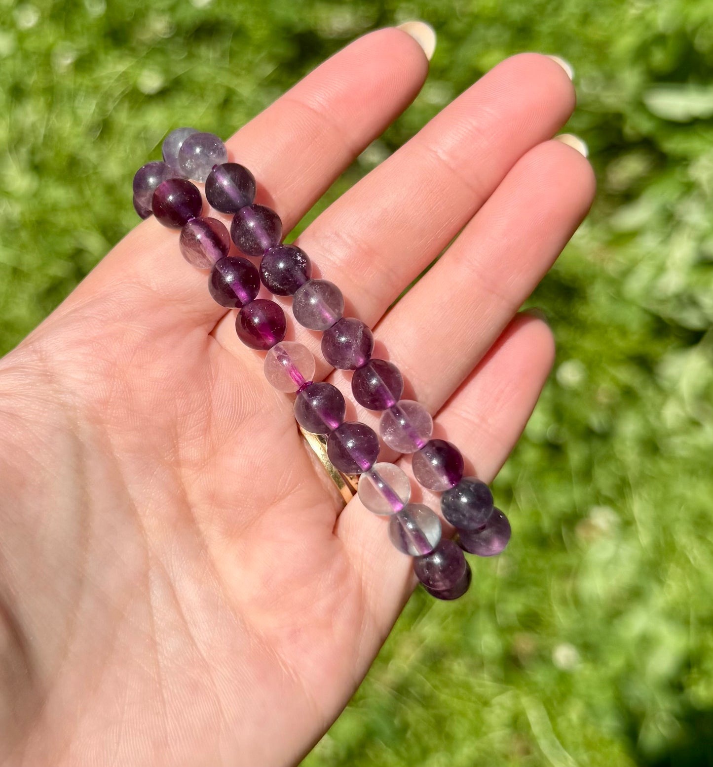 Purple fluorite bracelets