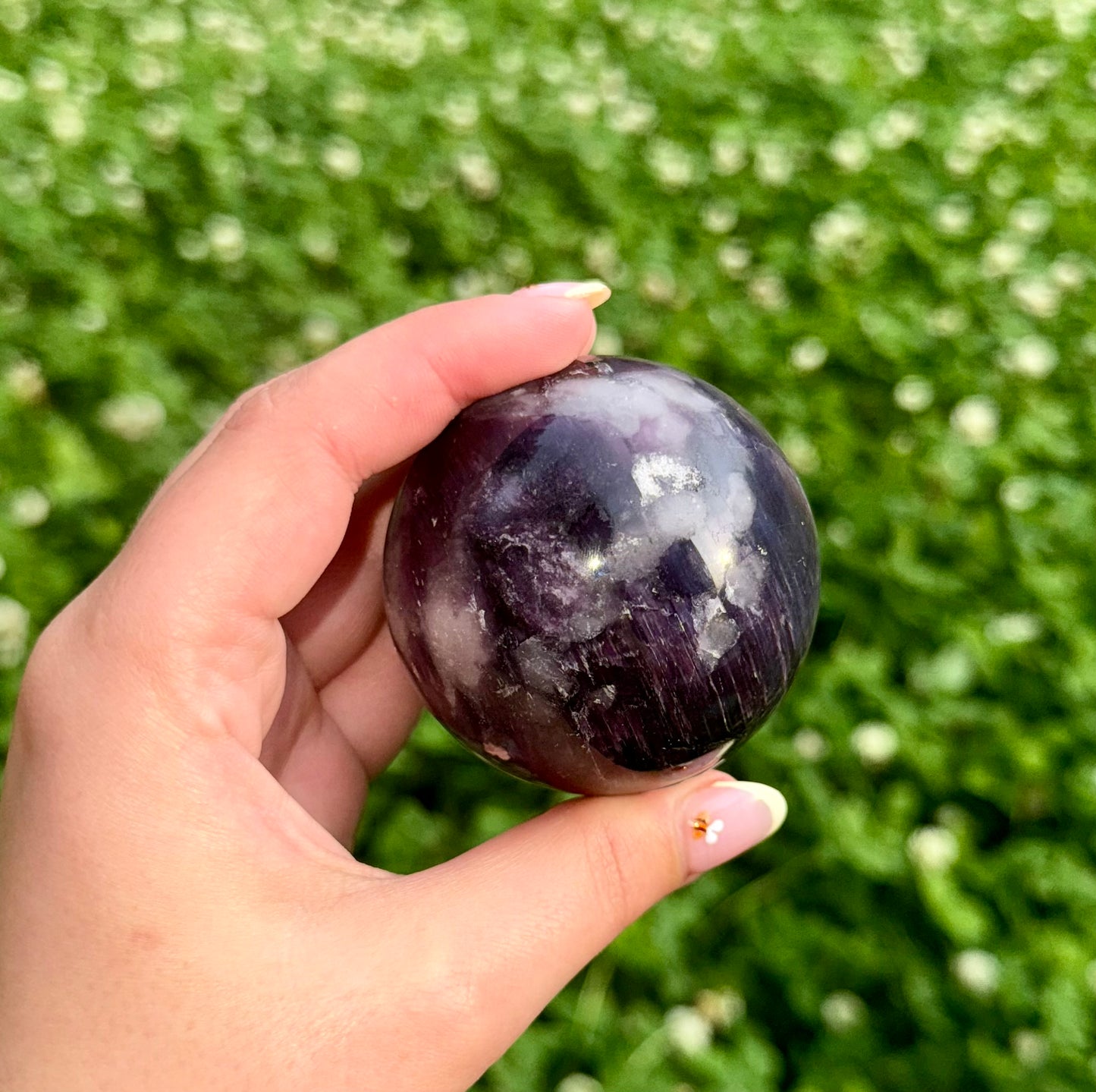 Gem lepidolite/purple mica sphere