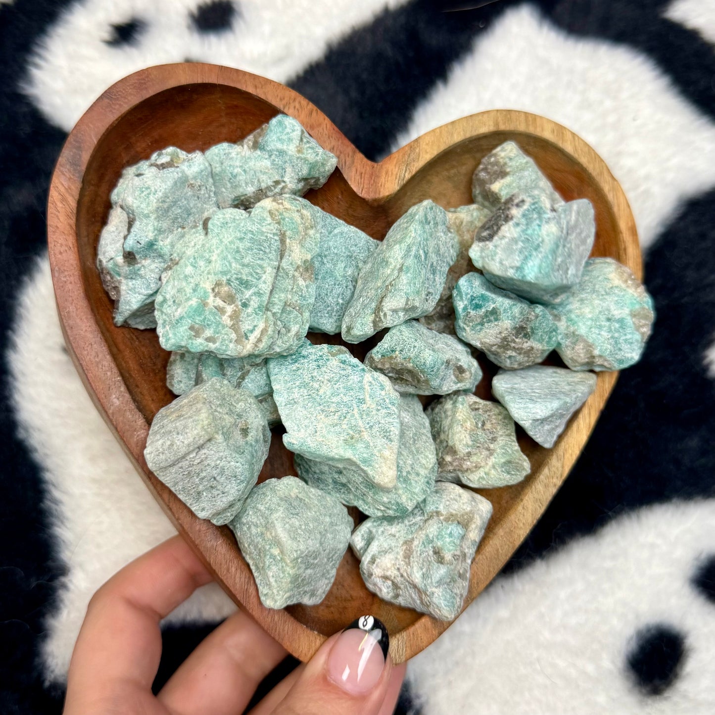 Amazonite with smoky quartz raw