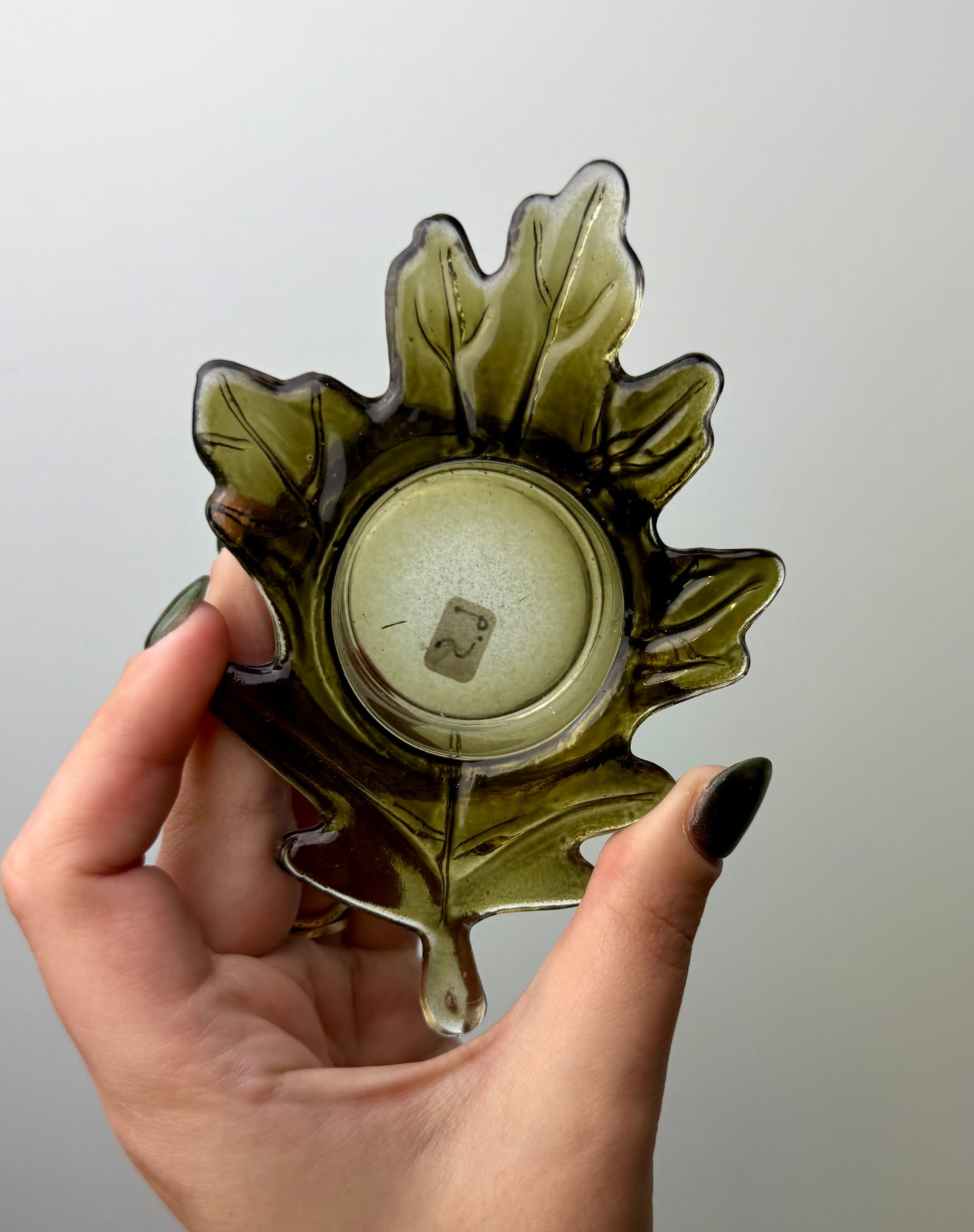 Leaf tea light holder thrifted find