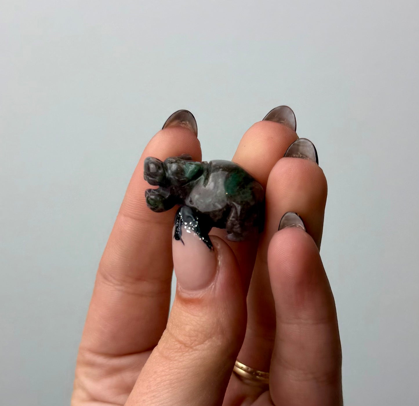 Ocean jasper hippopotamus carving 