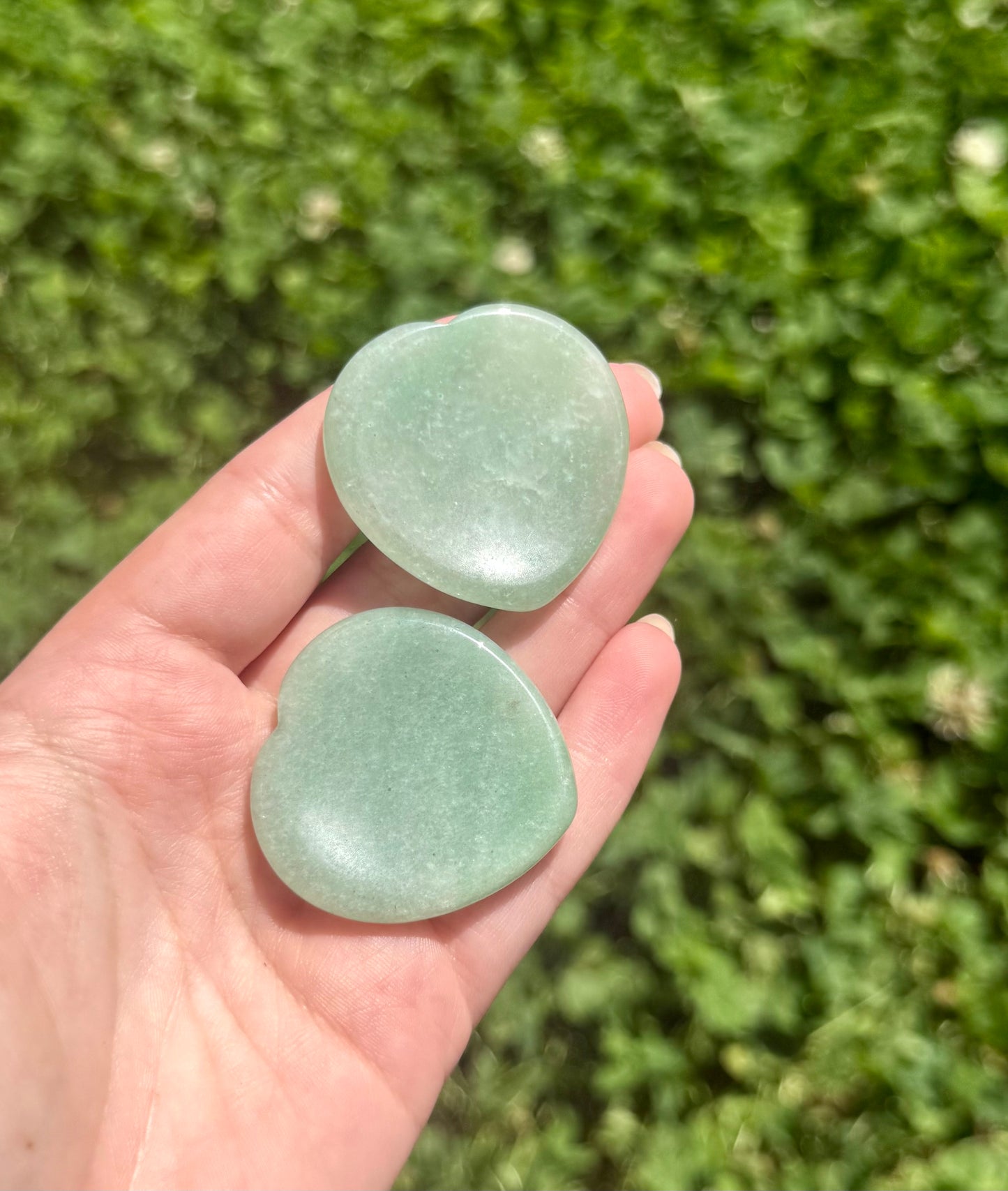 Green aventurine heart worry stones