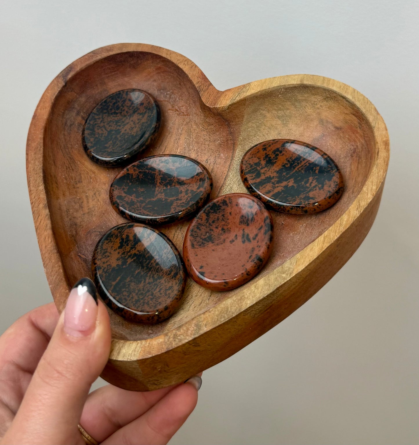 Mahogany obsidian worry stones