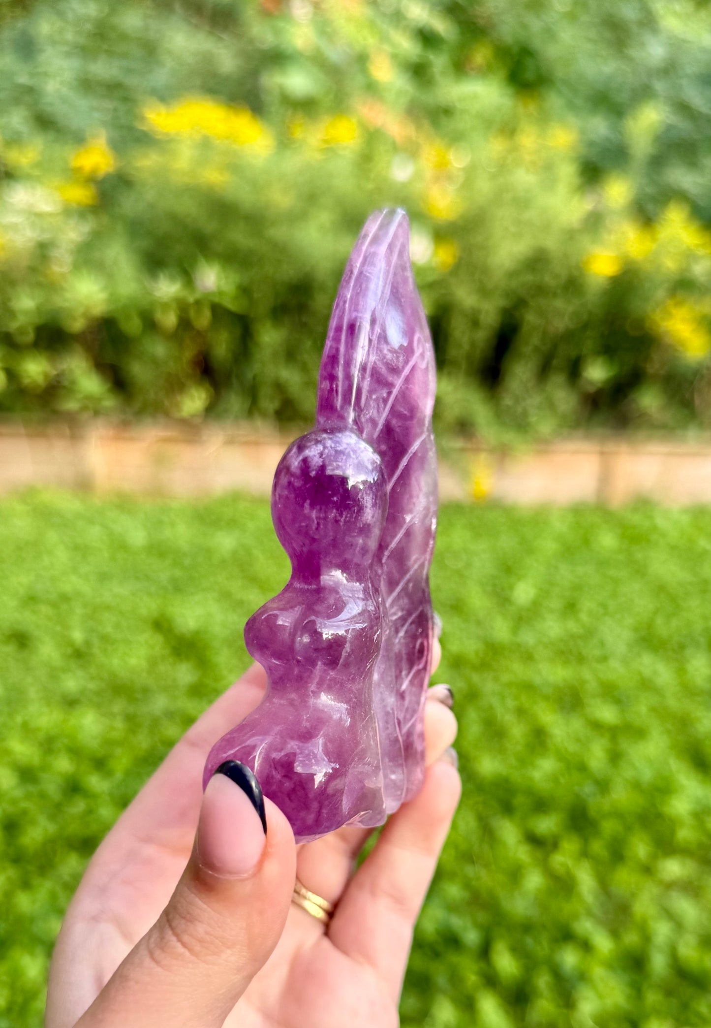 Fluorite fairy carving
