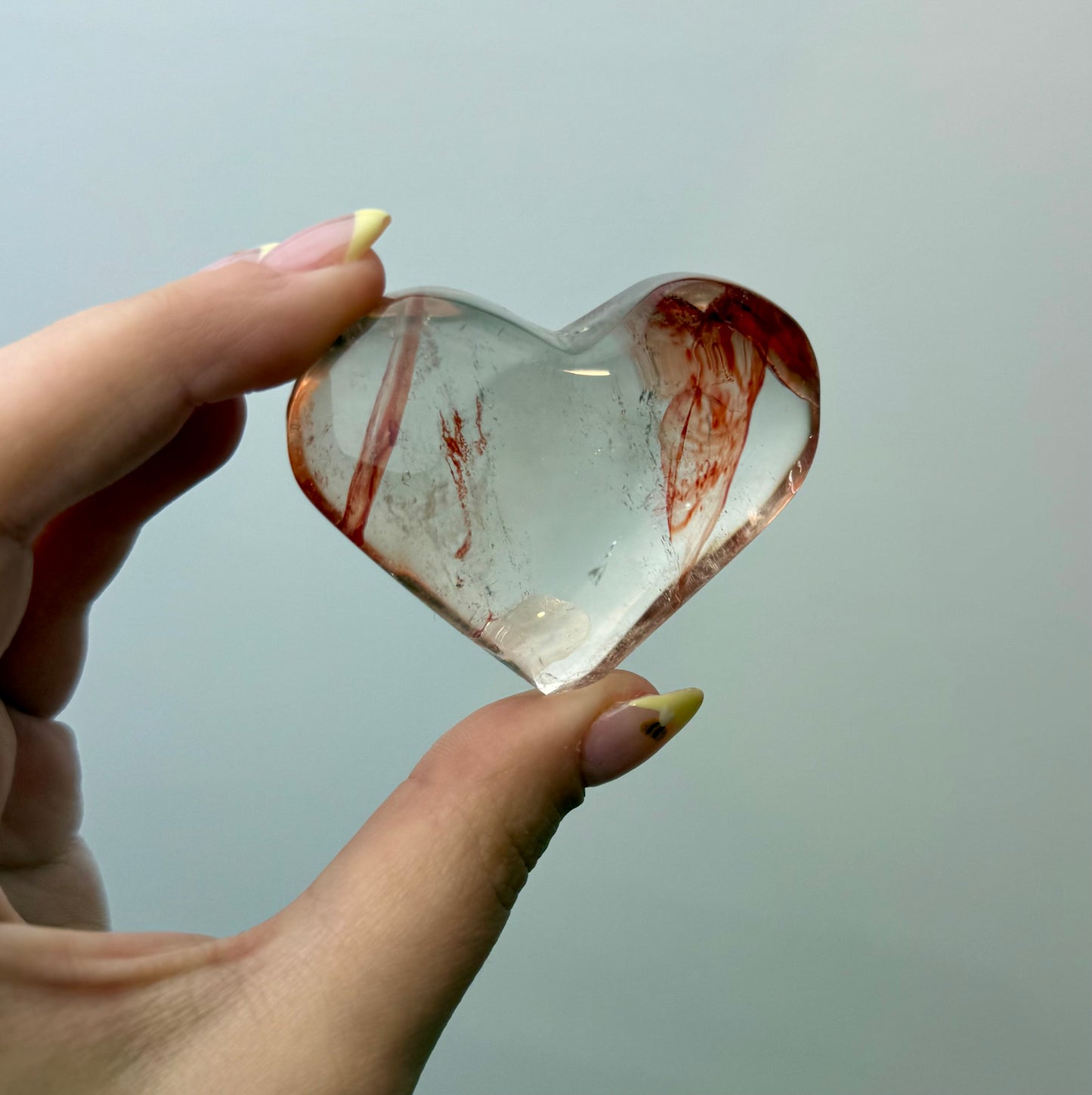 Dyed Quartz heart carving