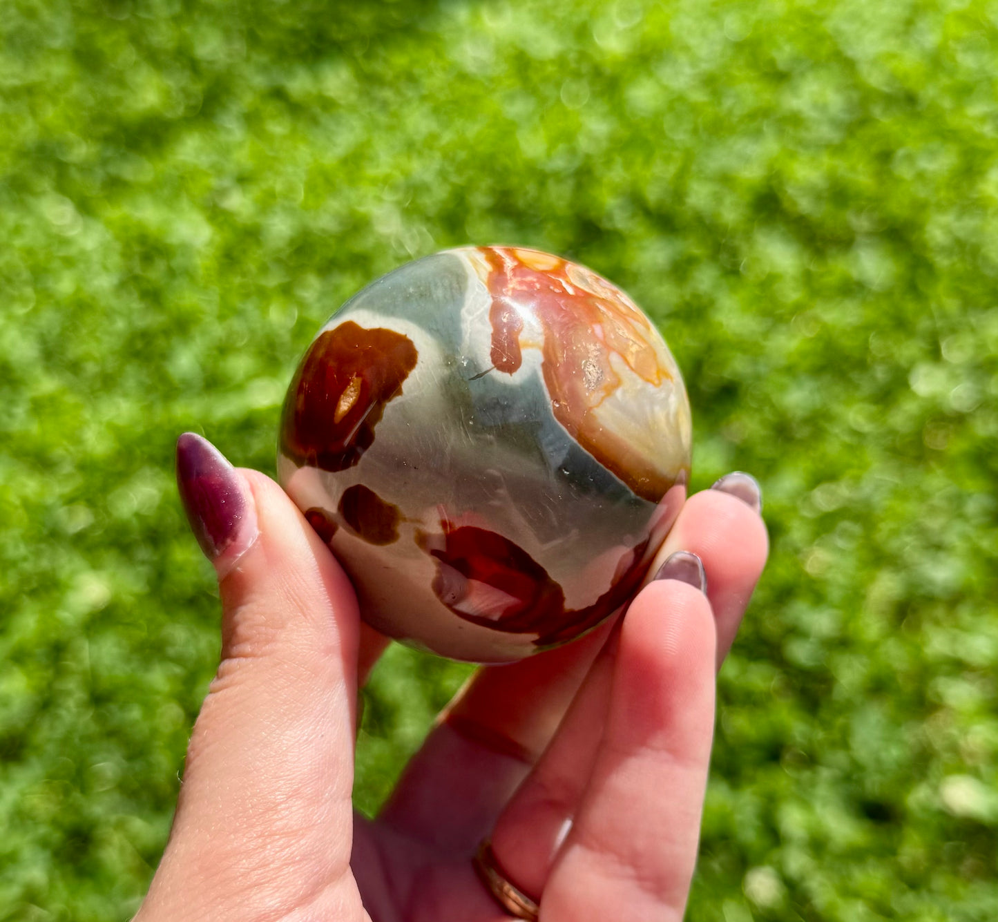 Polychrome jasper sphere