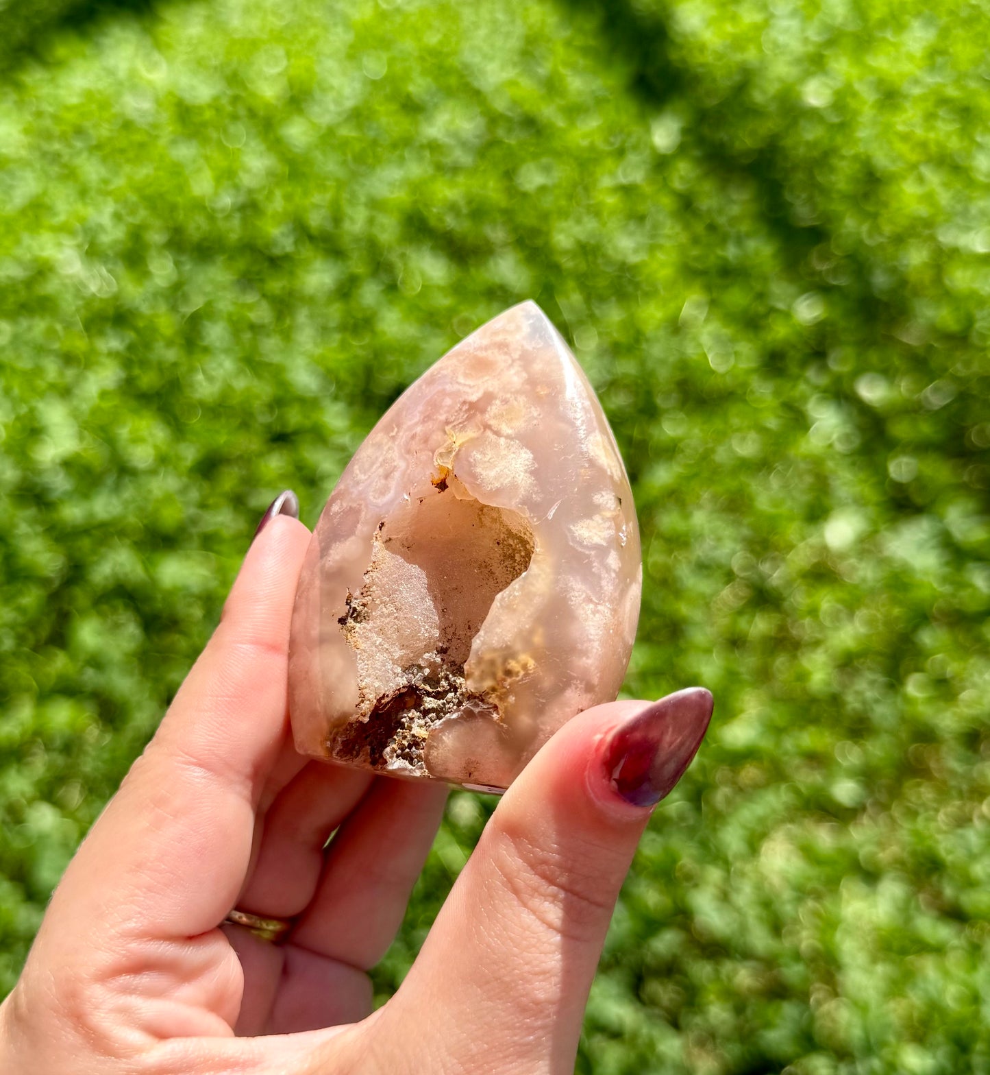 Flower agate tear freeform