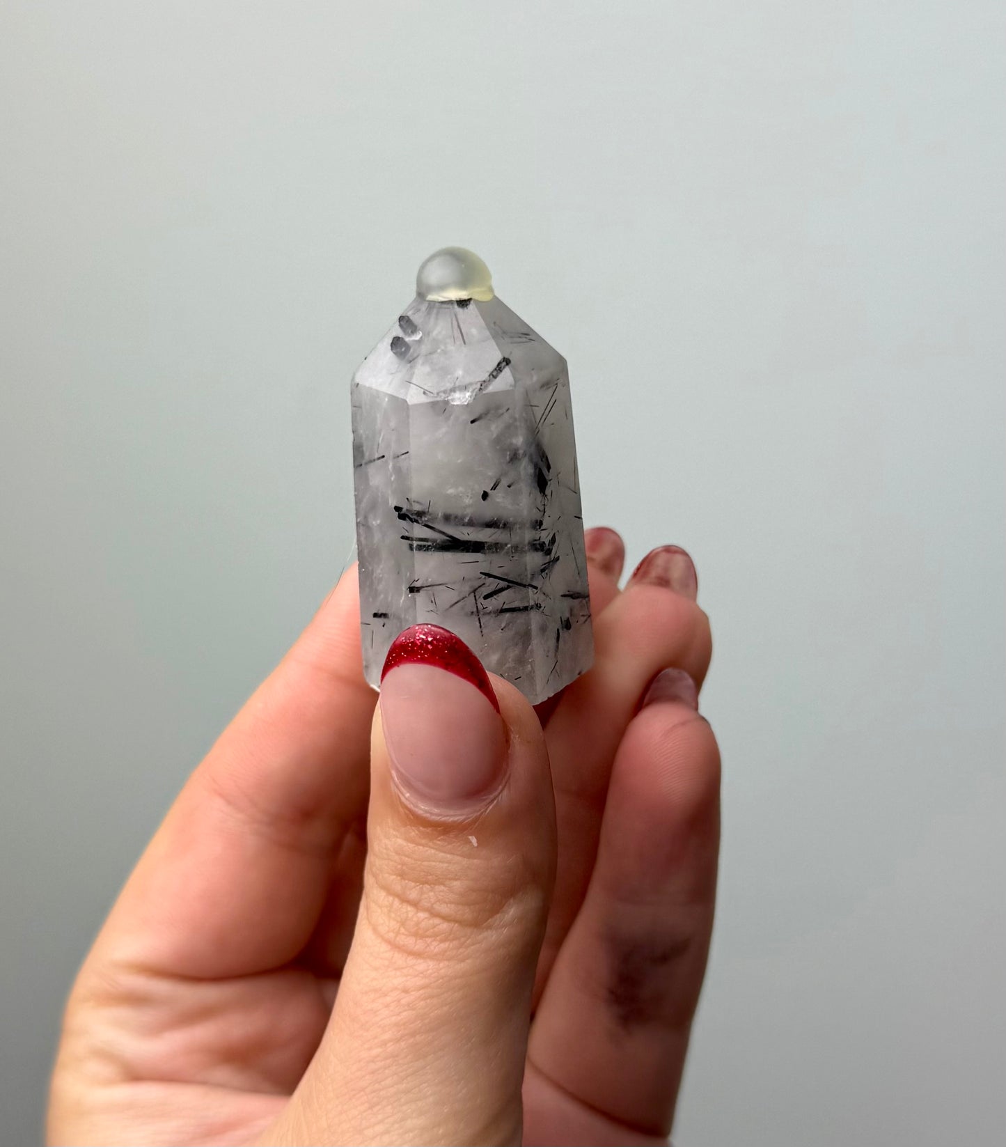 Black tourmaline in Quartz tower