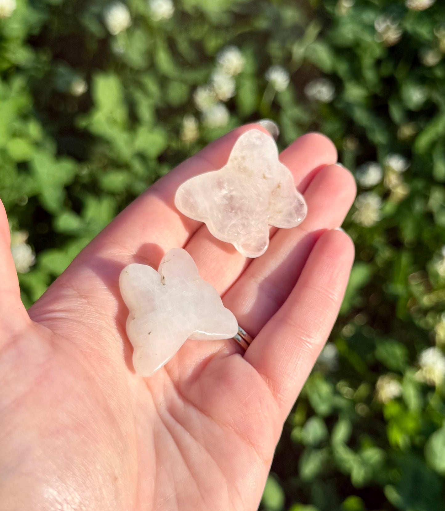 Quartz butterfly carvings