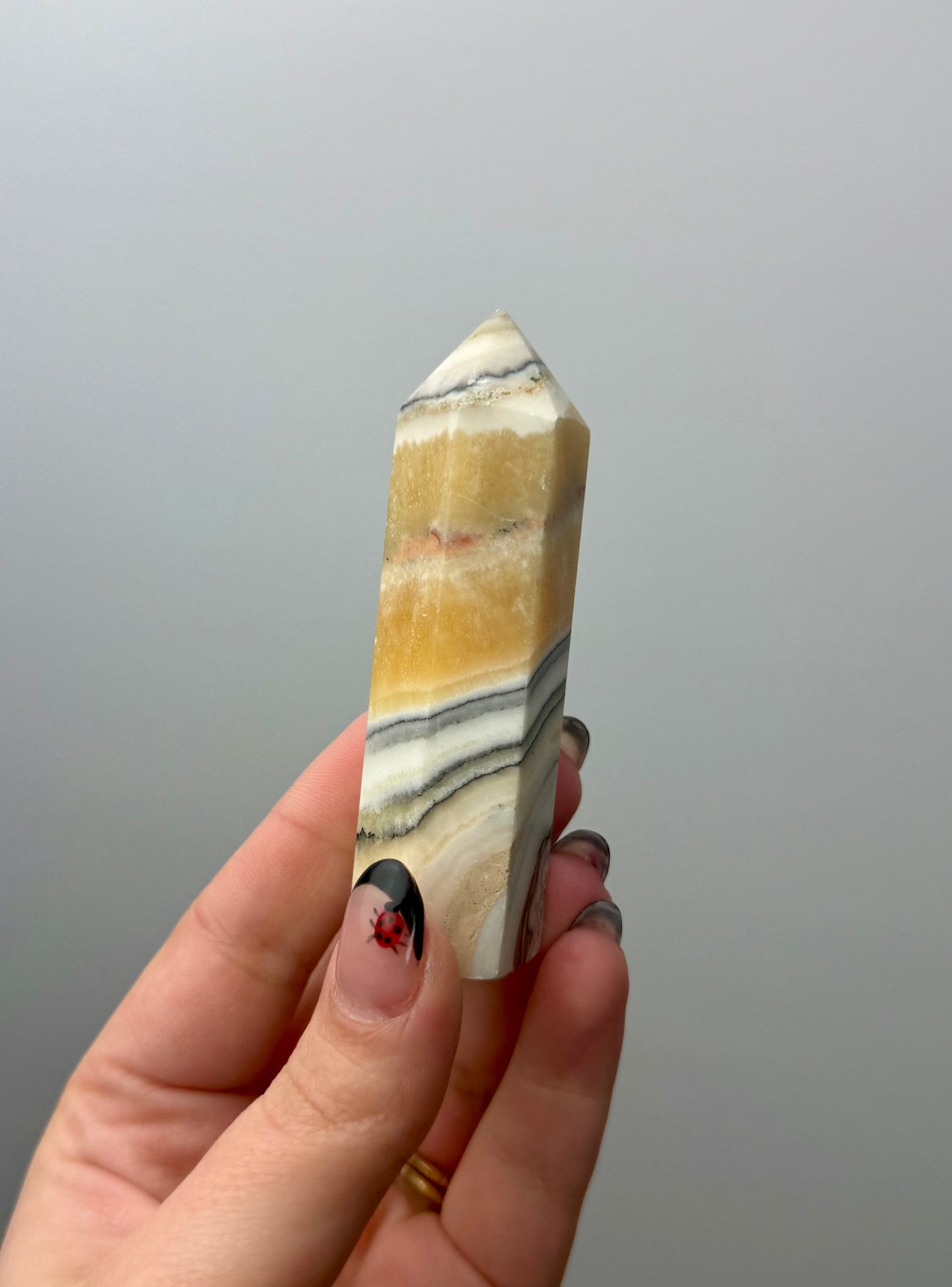 Orange calcite tower