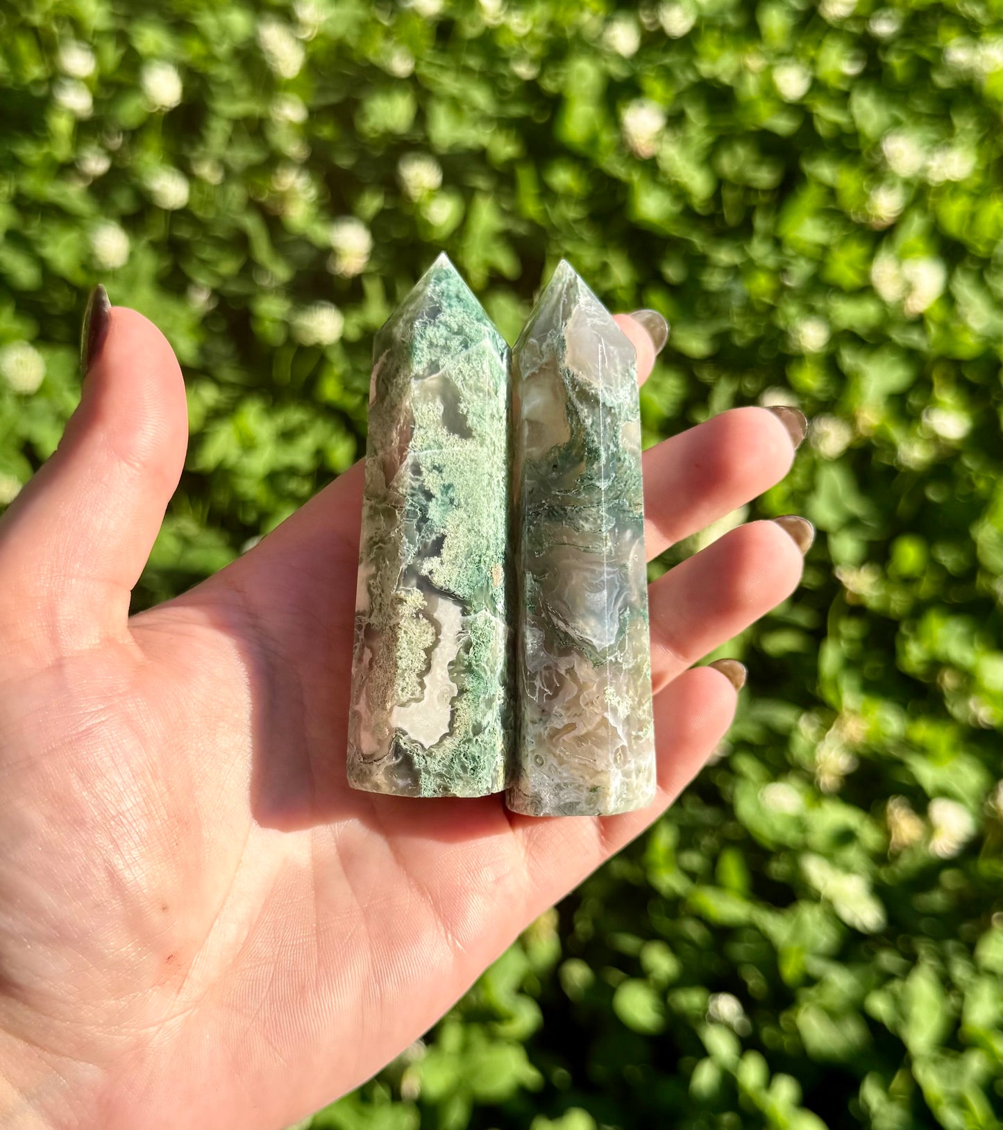 Moss agate towers