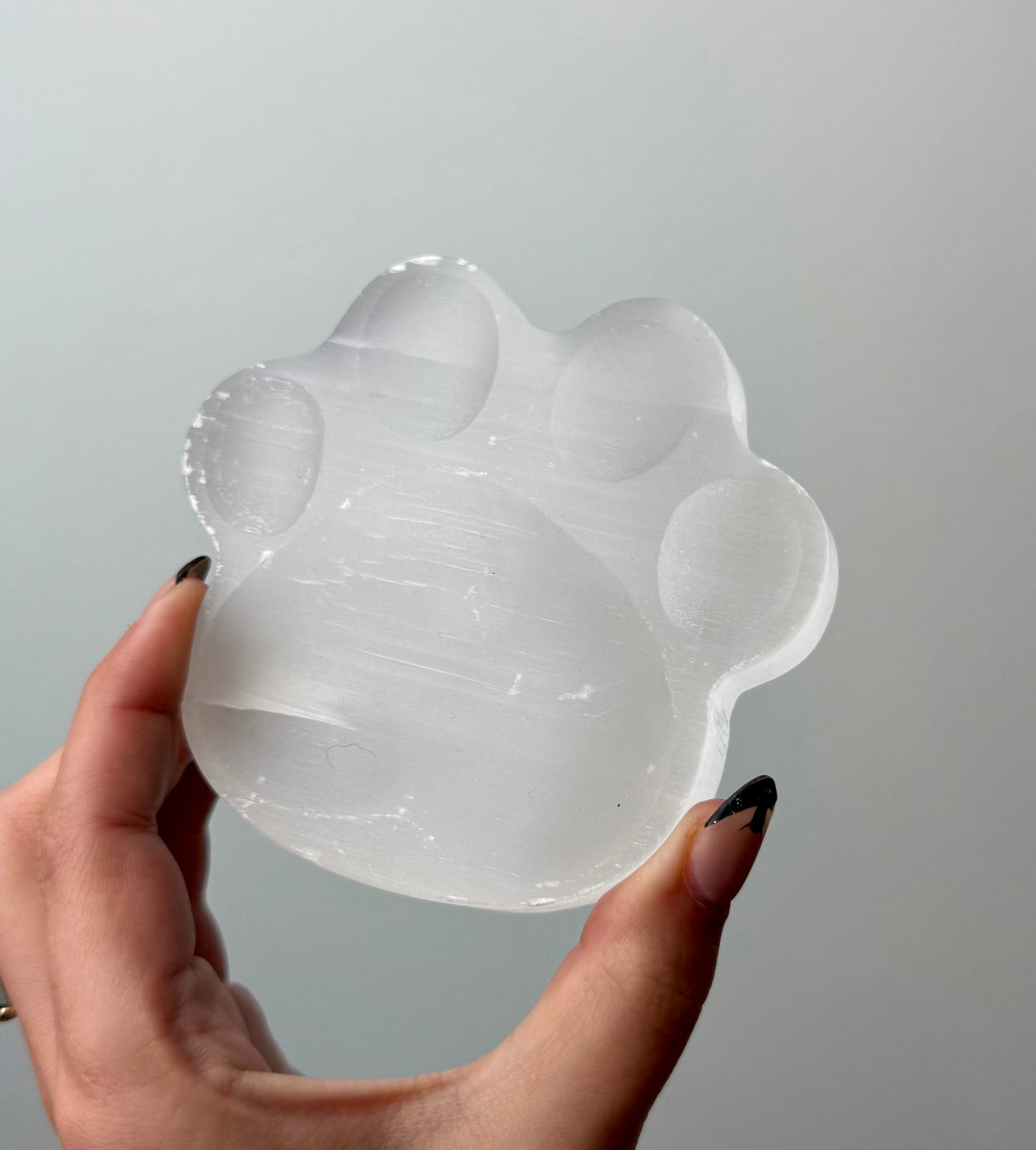 Satin spar paw bowl