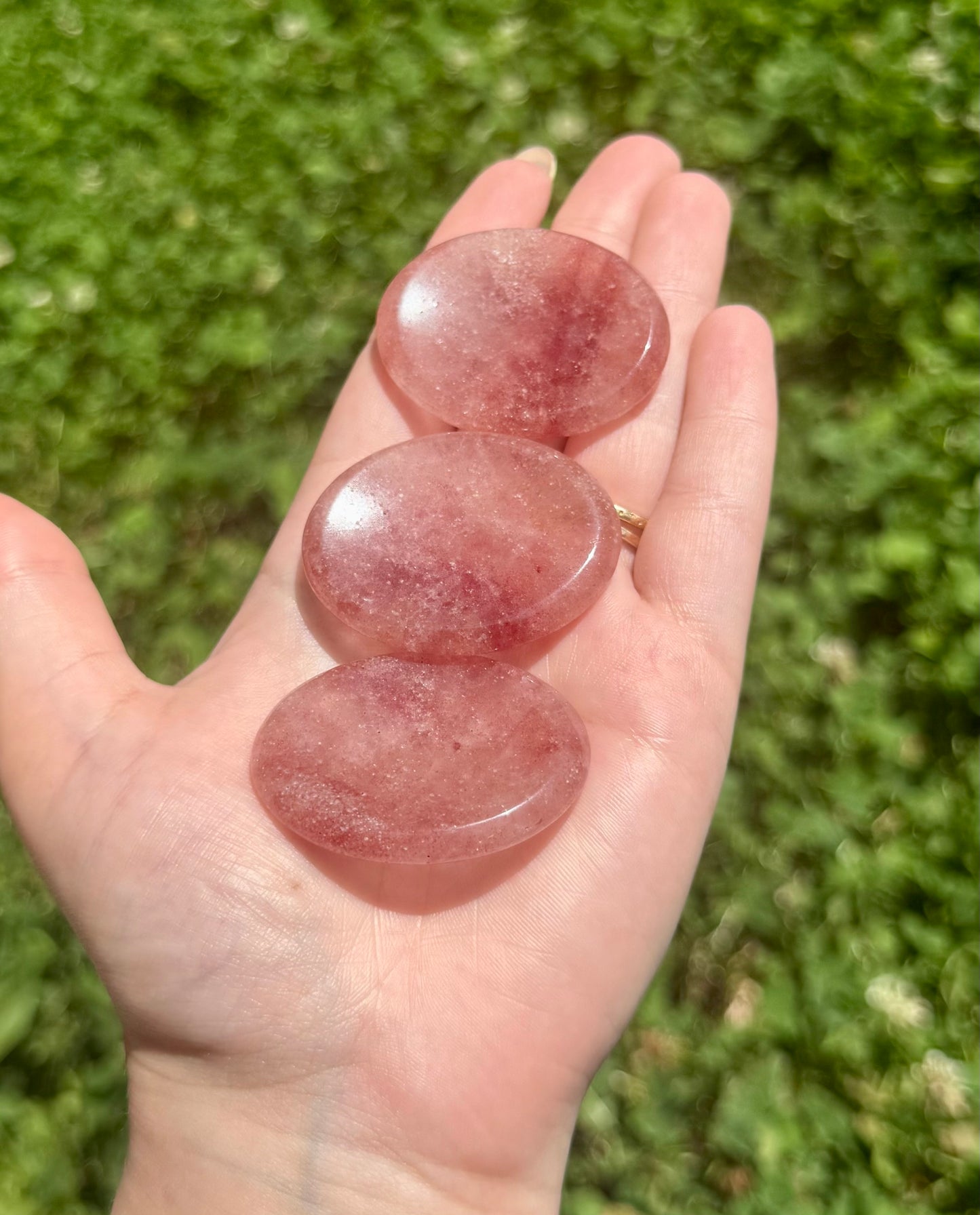 Strawberry Quartz worry stones