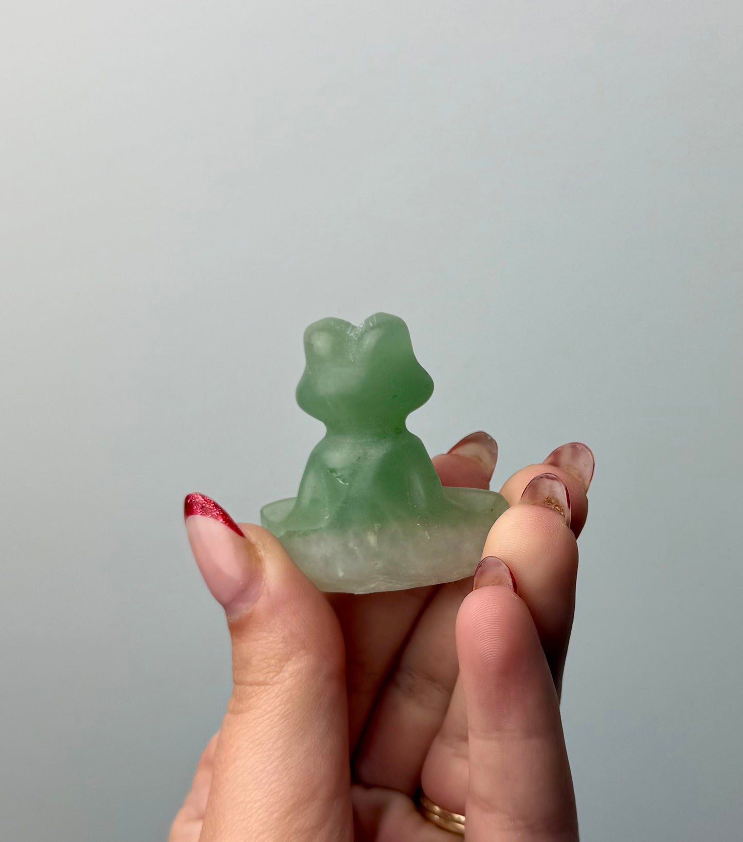 Yoga frog carving