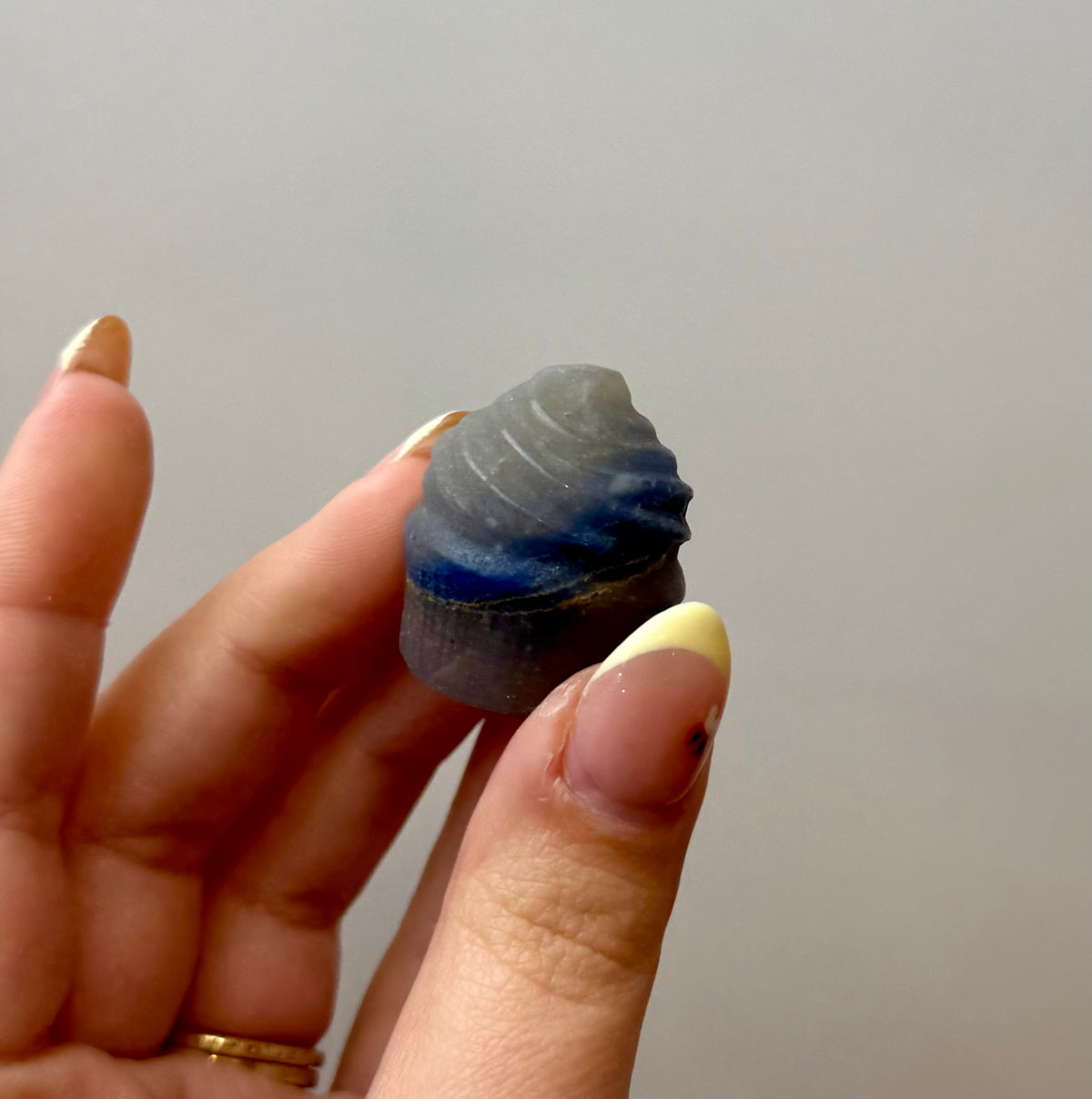 Blue aventurine cupcake carving