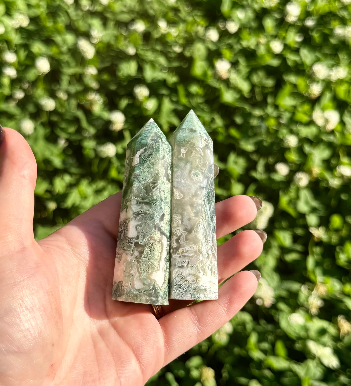 Moss agate towers